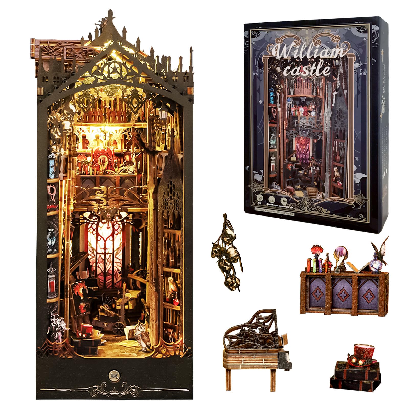 Amazon.com: OurMiao Book Nook Kit William Castle, DIY Booknooks