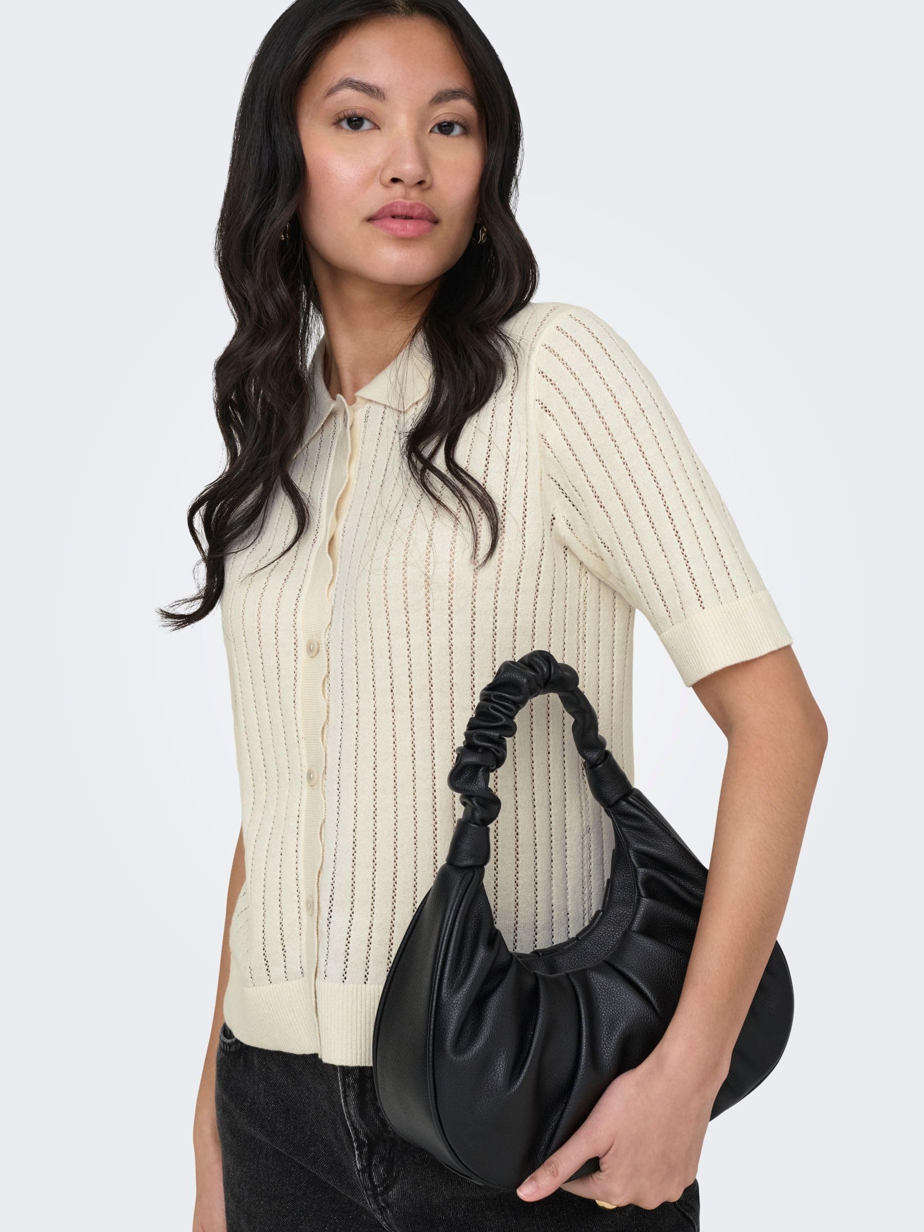 ONLY Onlelma Polo S/S Cardigan Knt Noos Cardigan a Maniche Corte per l'uso Quotidiano Donna (Pacco da 1)