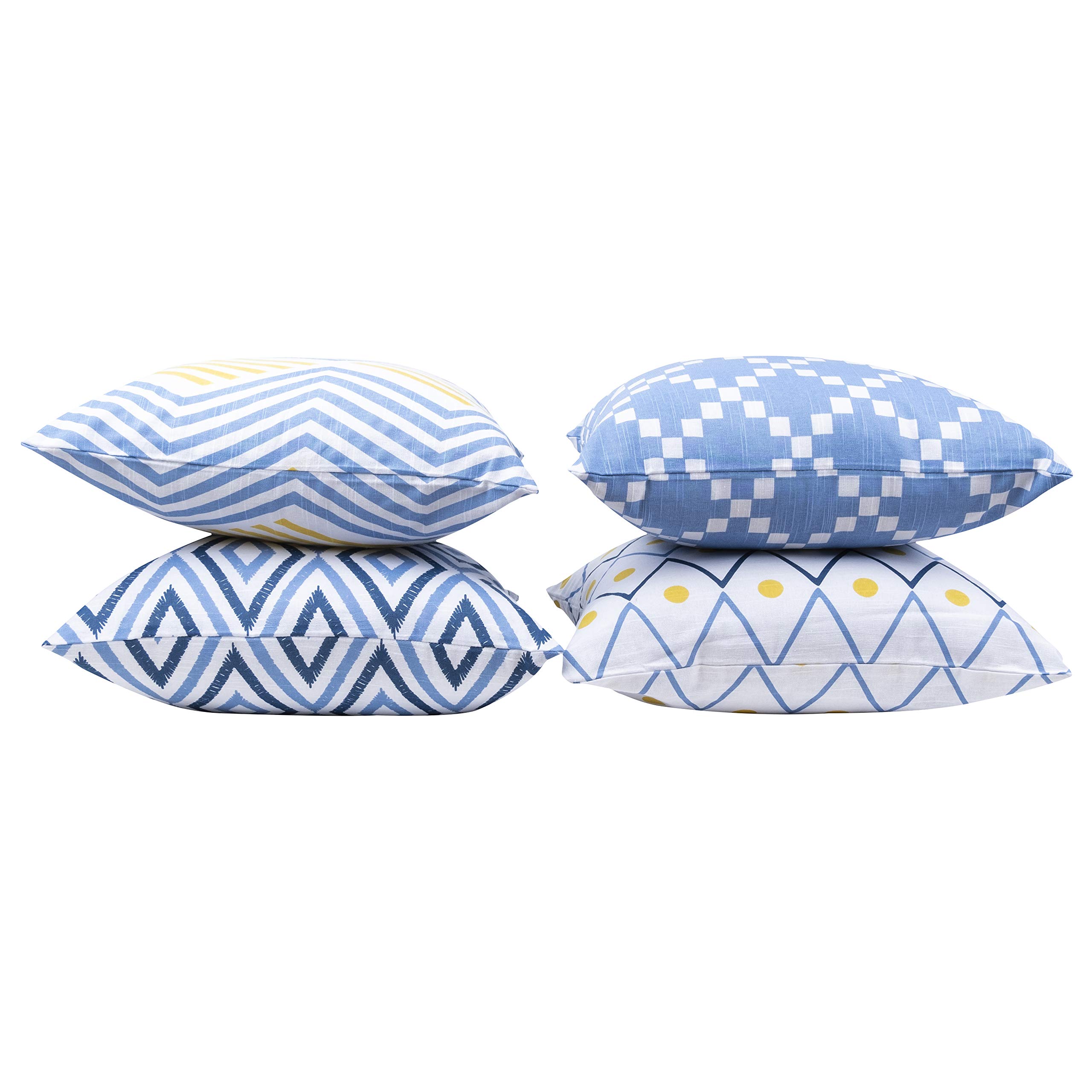Kies HOME Set 4 Federe Per Cuscini Double-face, 45x45 Cm, Grigio, In Poliestere Morbido, Con Cerniera Nascosta, Per Divano E Soggiorno - 4