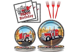 96 Pcs Awesome Truck Birthday Party Supplies Set