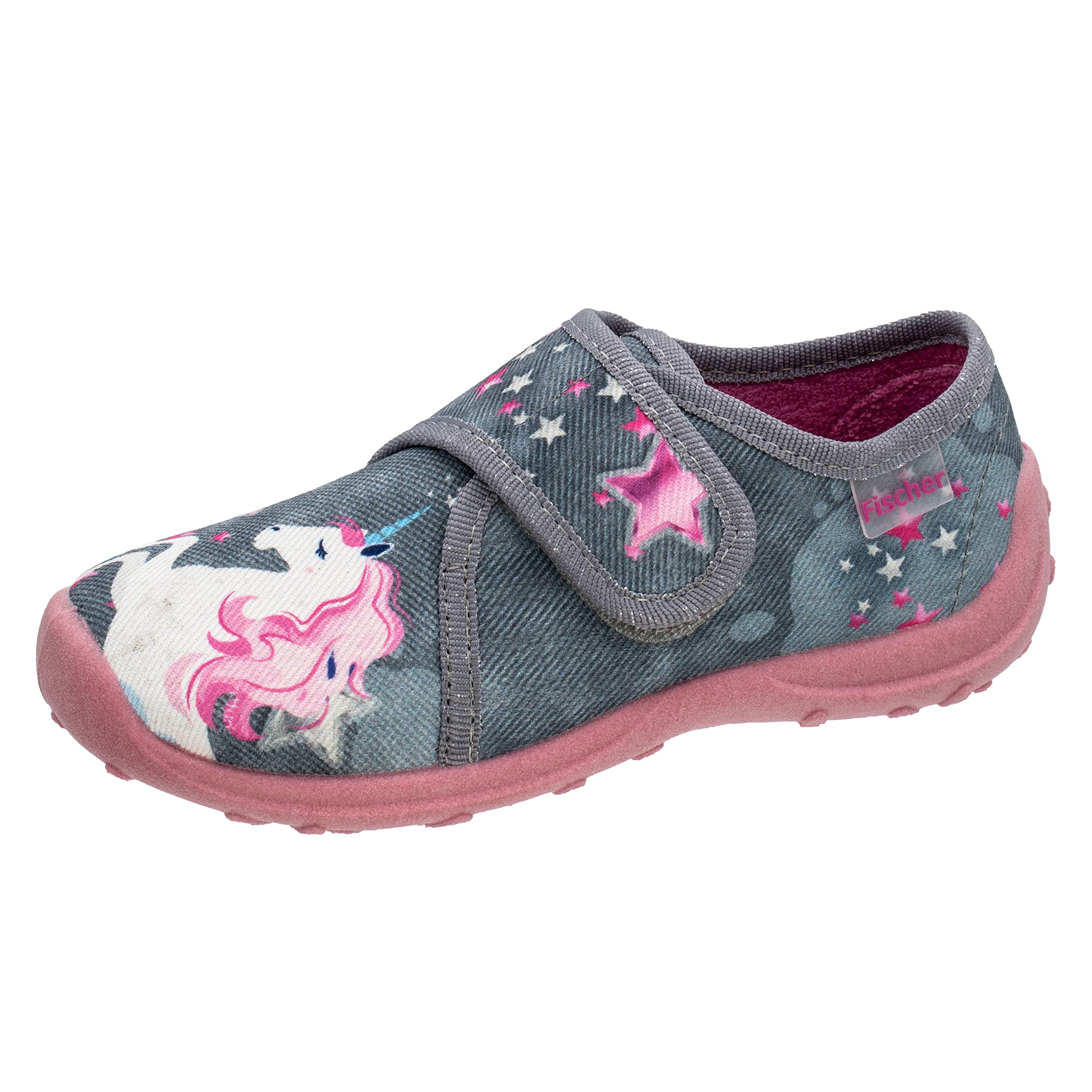 Fischer Kinder Hausschuh Mädchen mit Einhorn und Stern Digitalprint Boogy 532332