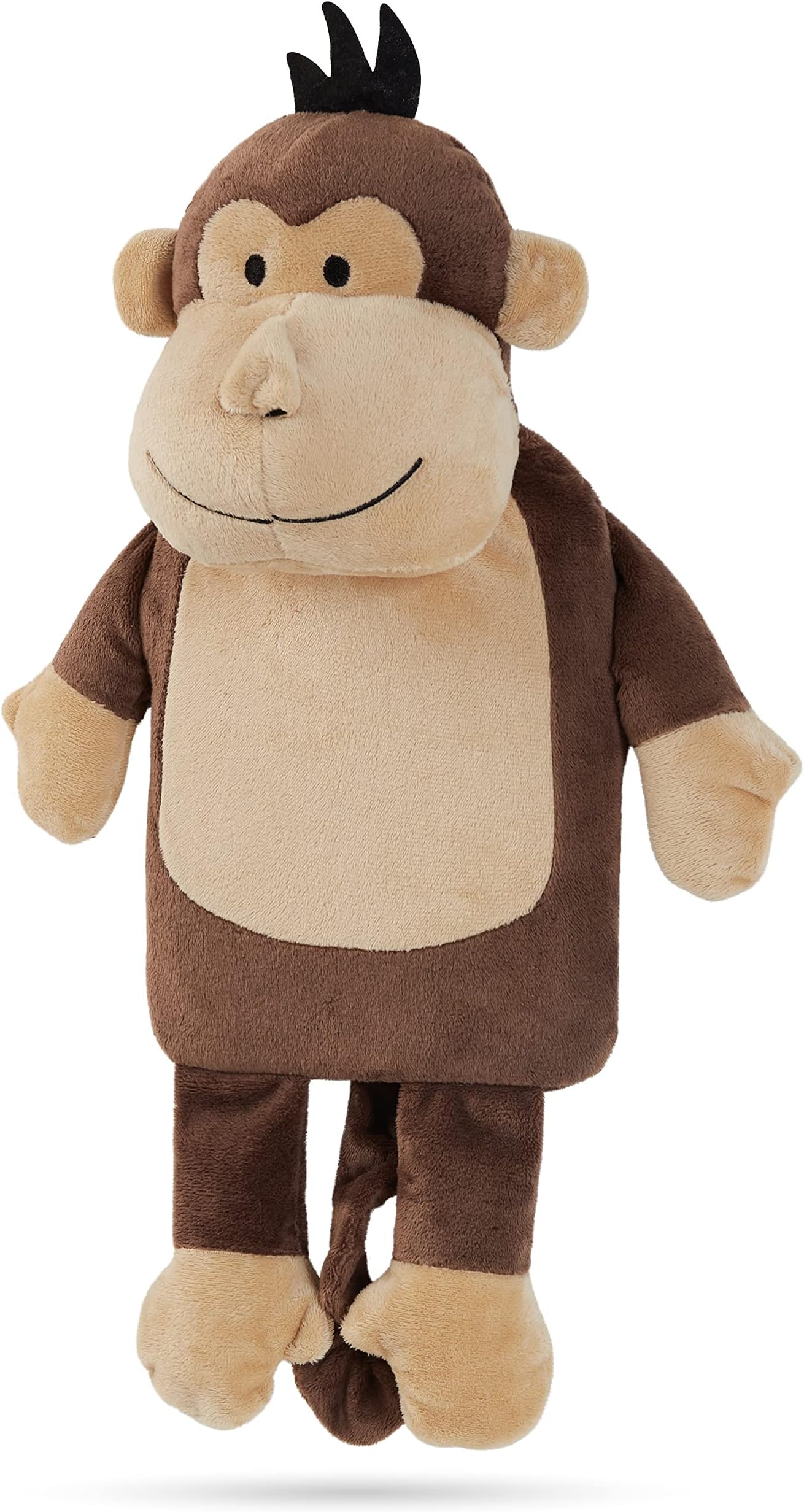 โ Hot Water Bottle with Sloth or Monkey Fleece Cover 1 Litre Capacity Natural Rubber Hot Water Bottle Plush Cute Animal Cover Cosy Gifts (Chocolate Monkey)
