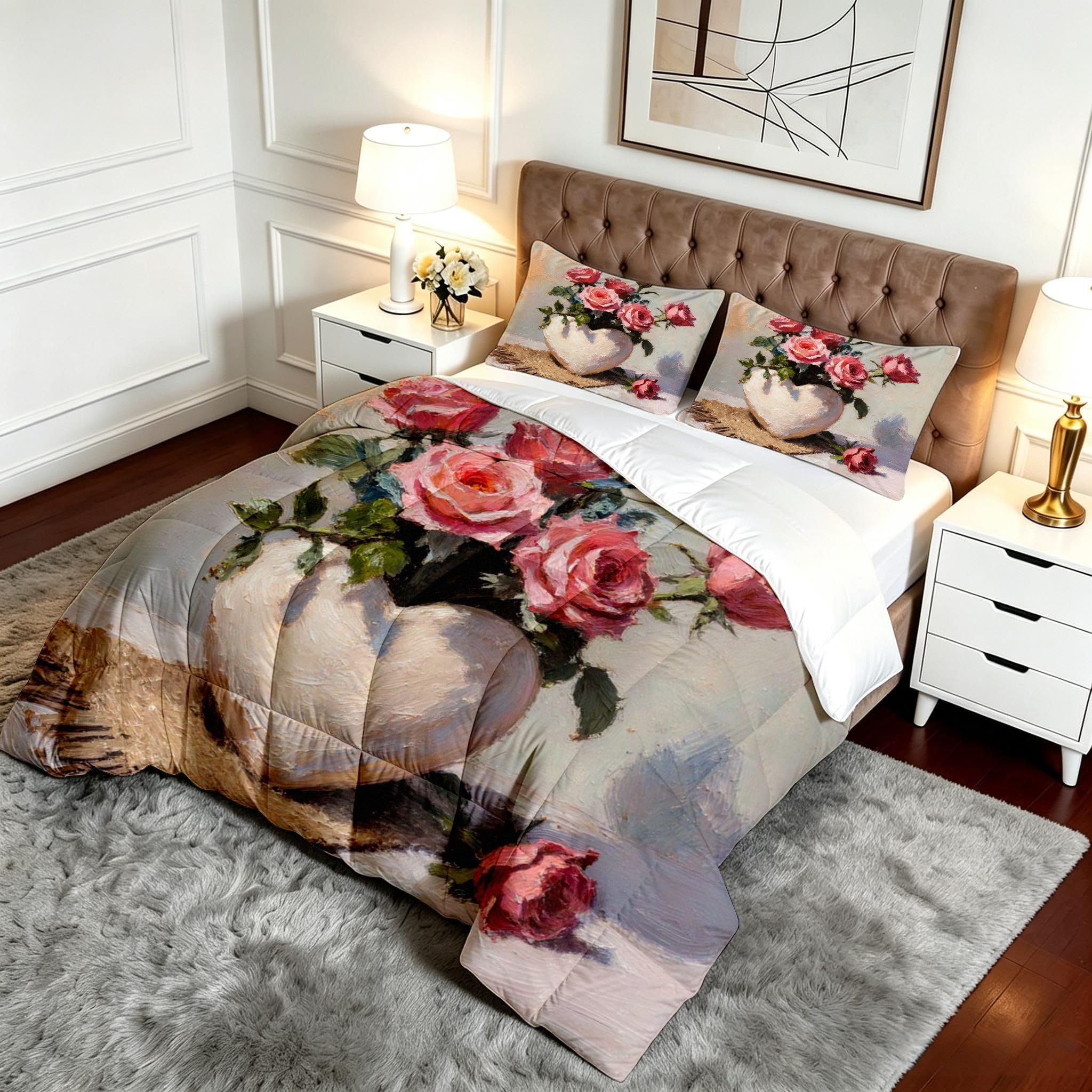 Grandi Dimensioni Piumino 260x240 cm Rosa con 2 Federe-A173