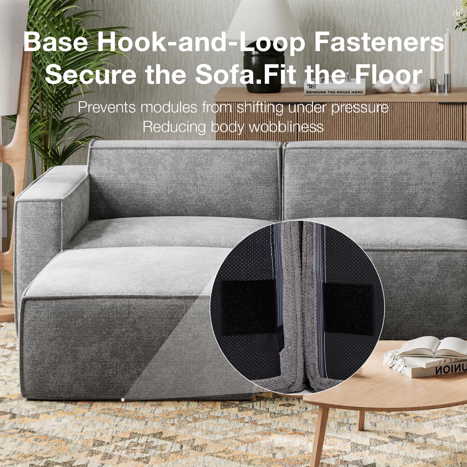 Novilla Modular Sectional Sofa, No Assembly Cloud Sectional Couch with Smarts Co - product photo