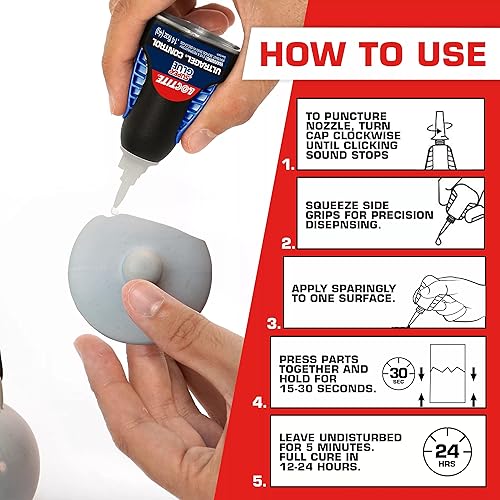 Miniatura 2 de Loctite Super Glue Ultra Gel Control, Superpegamento transparente, Adhesivo de cianoacrilato, pegamento instantáneo, secado rápido, 0.14 onzas