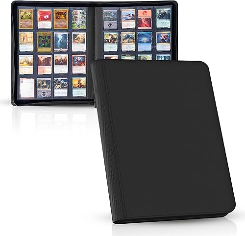 Carpeta de tarjetas coleccionables Pro Support de alta calidad, 16 páginas de bolsillo, con capacidad para más de 1,000 tarjetas, carga lateral sin