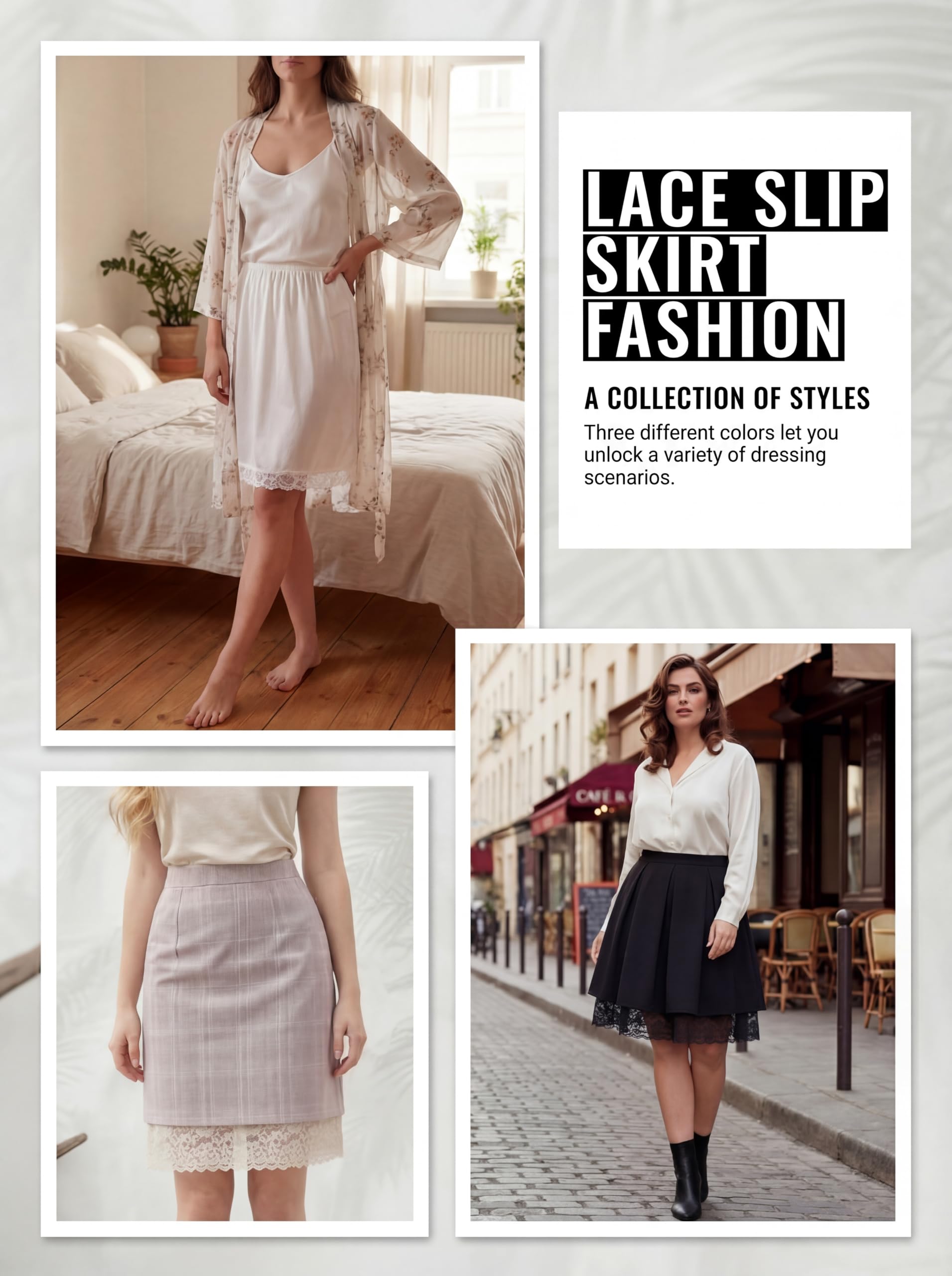 Zhanmai Half Slips Mezze scivolate Donna (Pacco da 3)