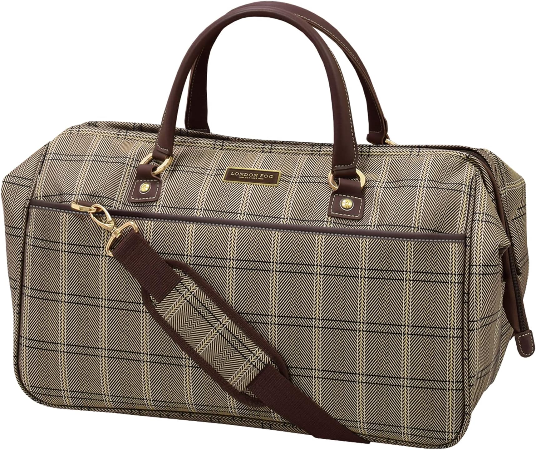 London Fog Brentwood II Wide Mouth Duffle, Cappuccino, Carry-On 20-Inch
