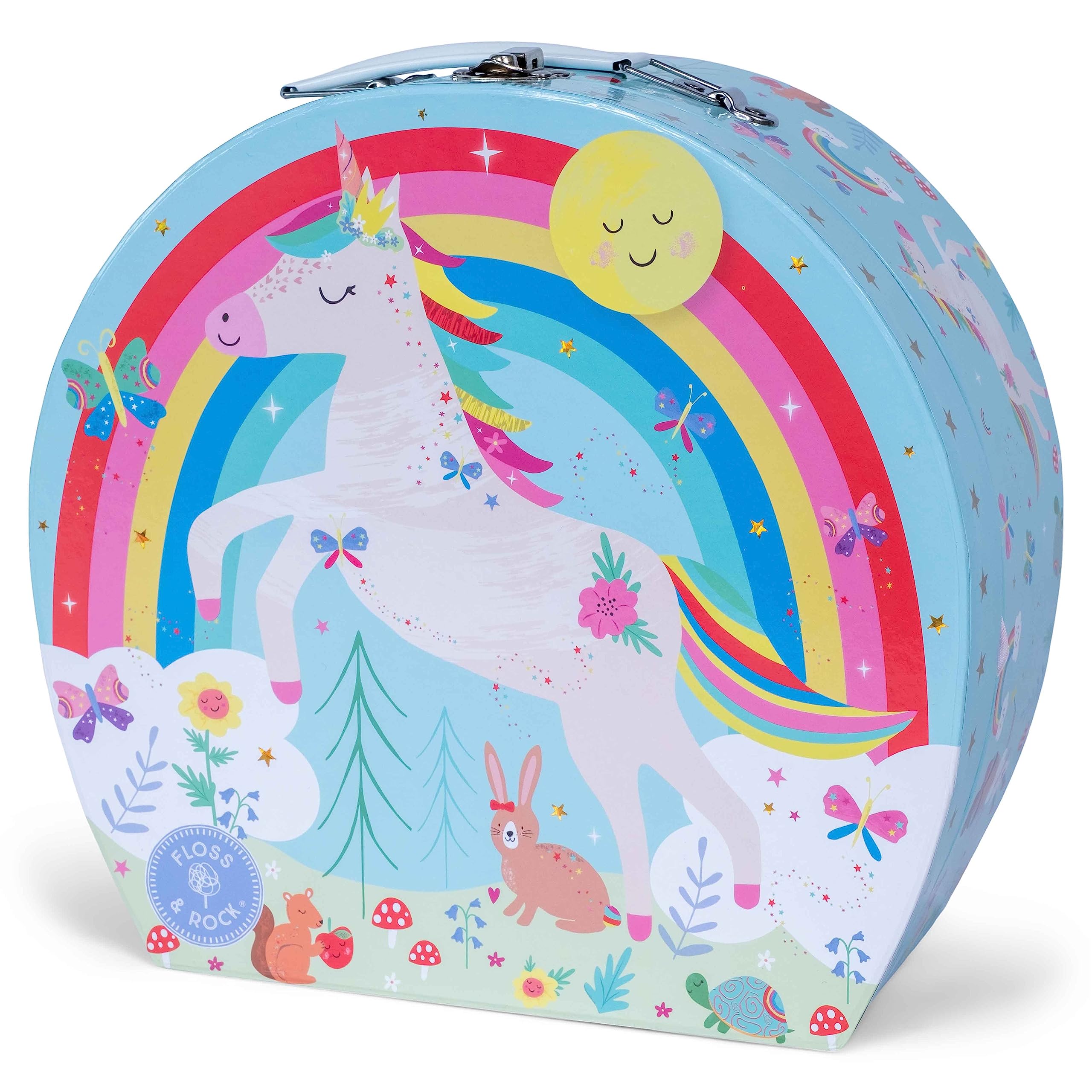 Kids Tin Afternoon Tea Party Musical Girl Set 11 Piece Rainbow Fairy With Decorative Matching Storage Box Eco Friendly