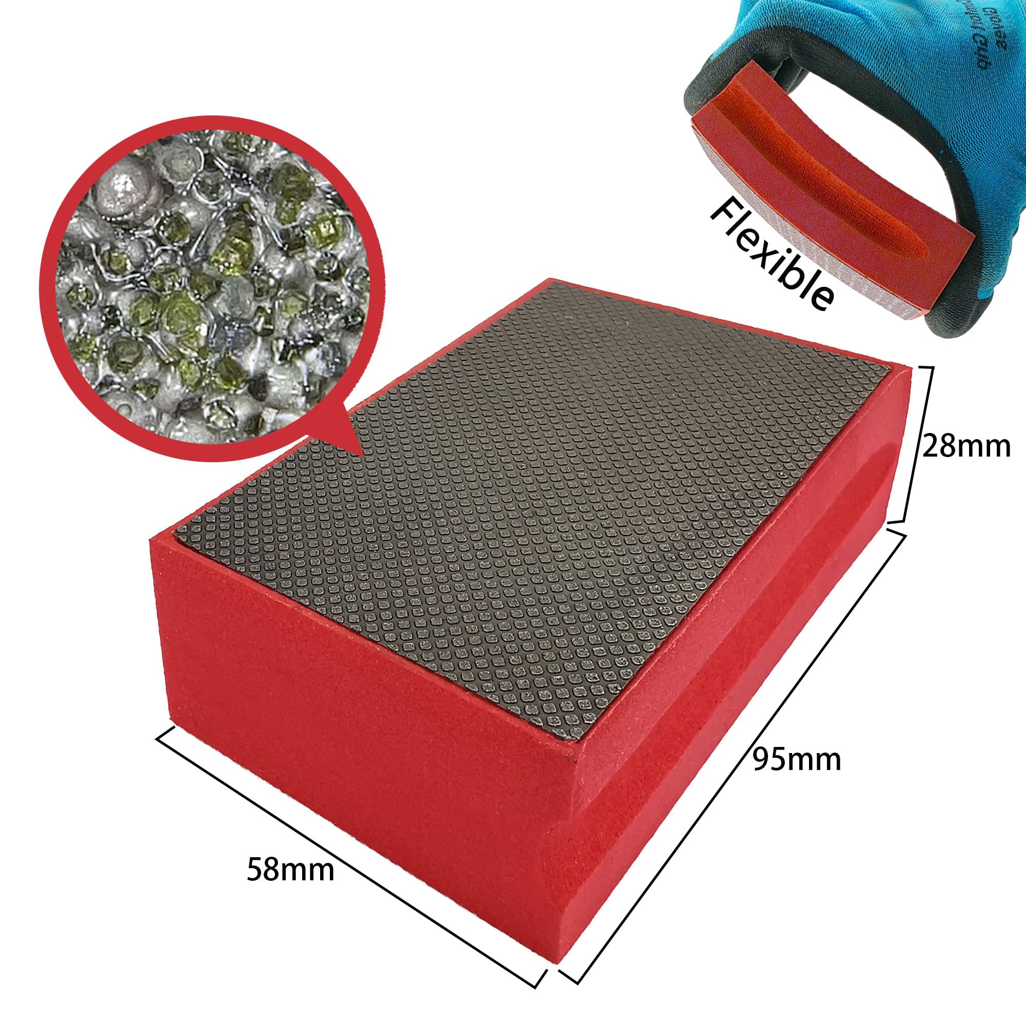 NBB Tampone Diamantati Blocchi Diamante A Mano Spugna Diamantata Retro In Schiuma Per Smerigliatura Molare Levigare Lucidare Spigoli Vivi E Piani Di Granito Marmo Pietra Vetro Ceramica (10,60#H