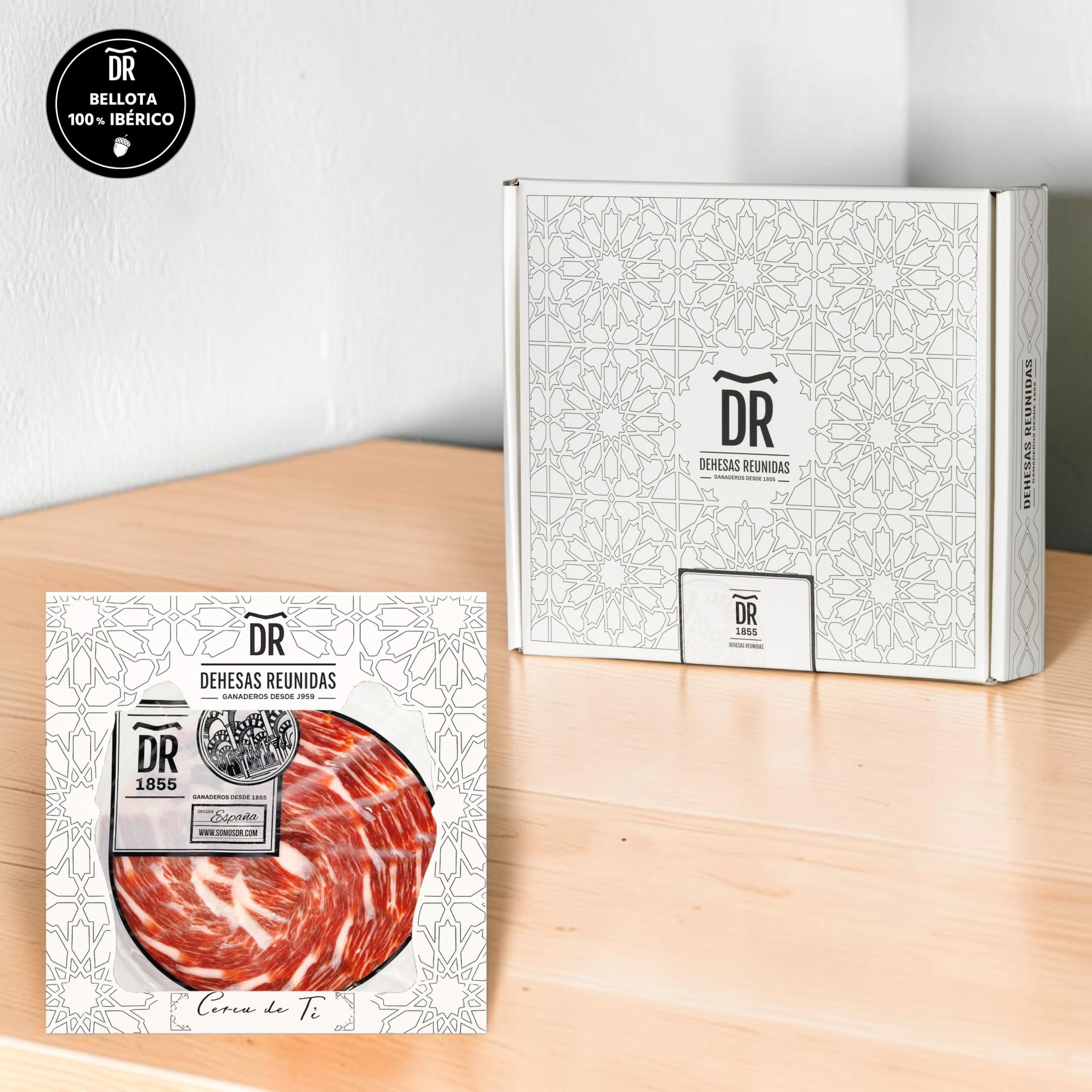 Dehesas Reunidas Jambon de Bellota 100% ibérique tranché au couteau - PACK DE 10 SACHETS de 80 g - affinage artisanal