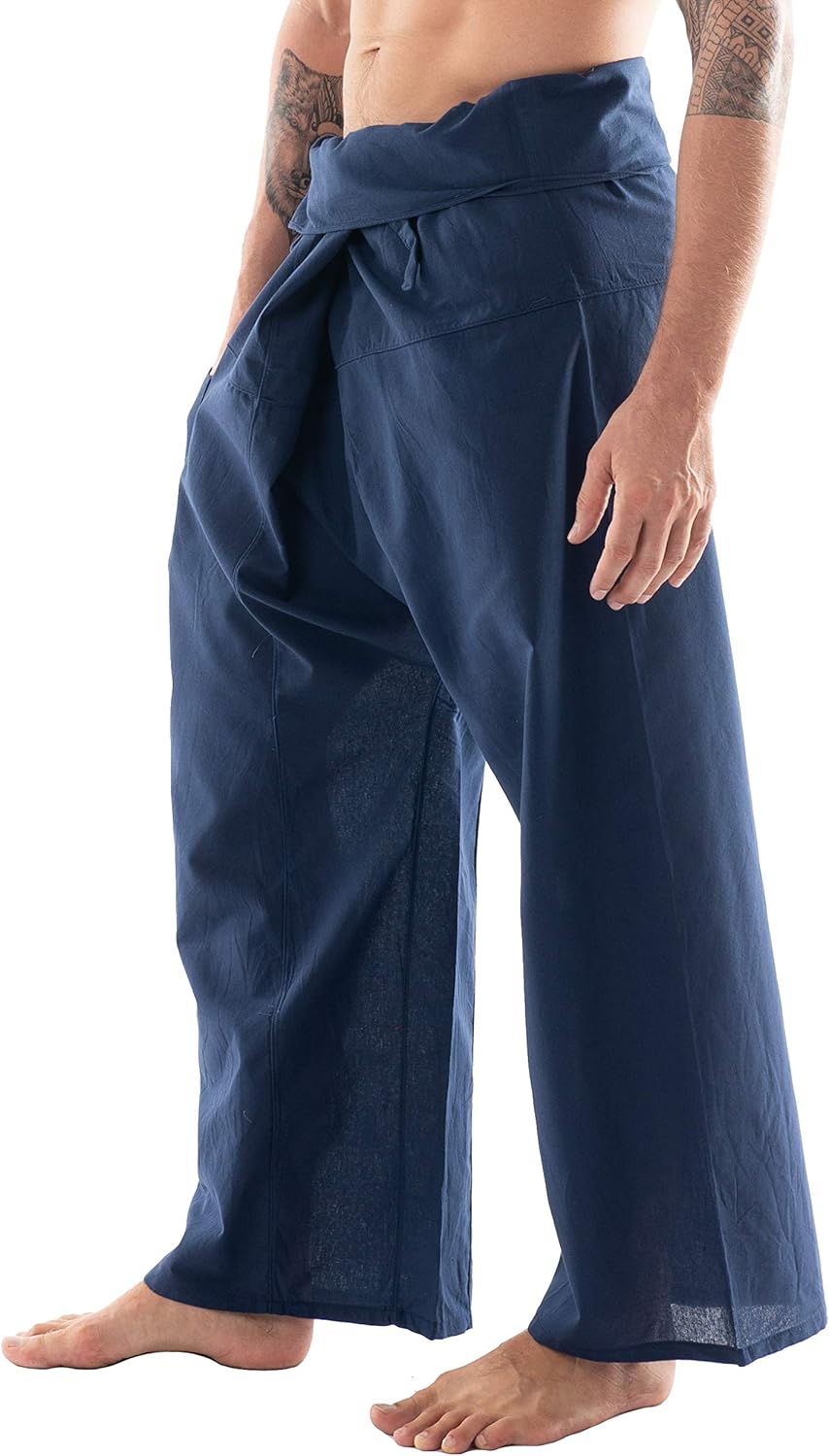 Thai Fisherman Pants - Lightweight Cotton Lounge Pants for Men, Perfect for Yoga, Hippie, or Pirate Style - Image 3