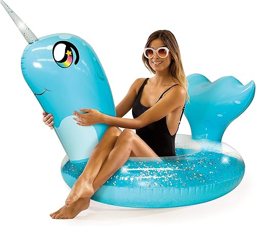 Poolcandy - Flotador inflable de animal para piscina, tamaño extra grande de 48 pulgadas, múltiples estilos de animales