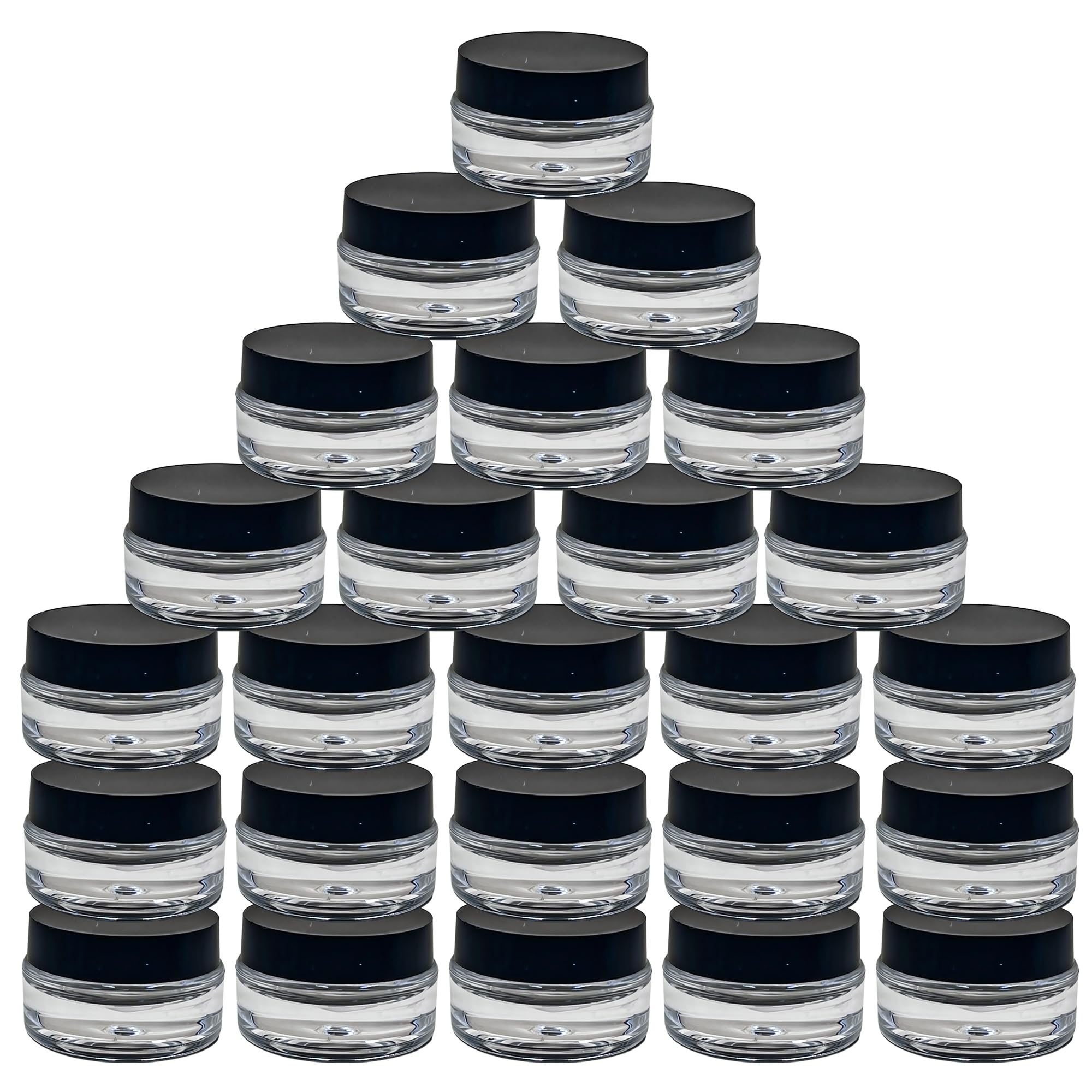 Empty Acrylic Cosmetic Jars with Leakproof Inner Lids, Clear Containers for Lip Balms, Lip Scrubs, Body Butters, Makeup & DIY Beauty Products, Black Cap, 8 ml, Pack of 25-image-17