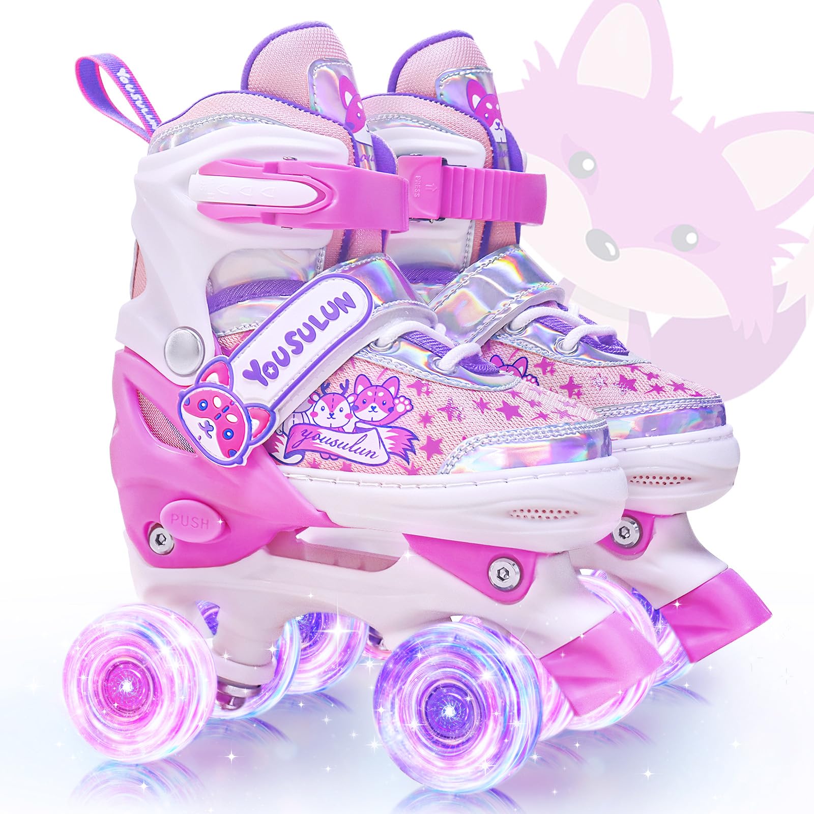 Inline Skates for Kids and Adults, Adjustable Size Roller Skates with Flashing Wheels, Single Row Skate Shoes Roller Blades for Children Teens Youth Beginner Sport Skating