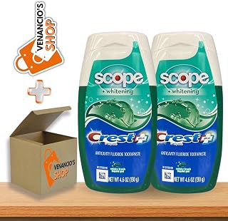 Crest Plus Scope Toothpaste Liquid Gel, Minty Fresh 4.6 oz (130 g) + Includes Venancio’sFridge Sticker (Crest - Pack of 2)