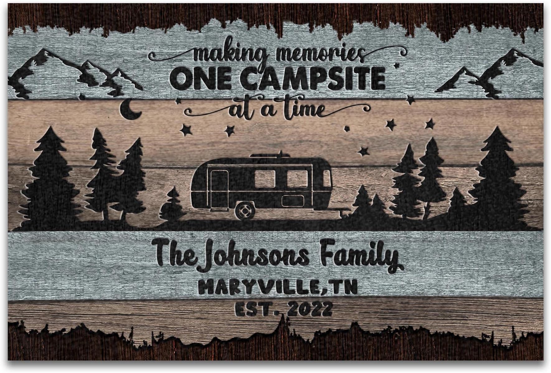 Personalized Bus Camping Area Doormat - Gift Idea For Camping Lover - Let's Go Camping main image 1