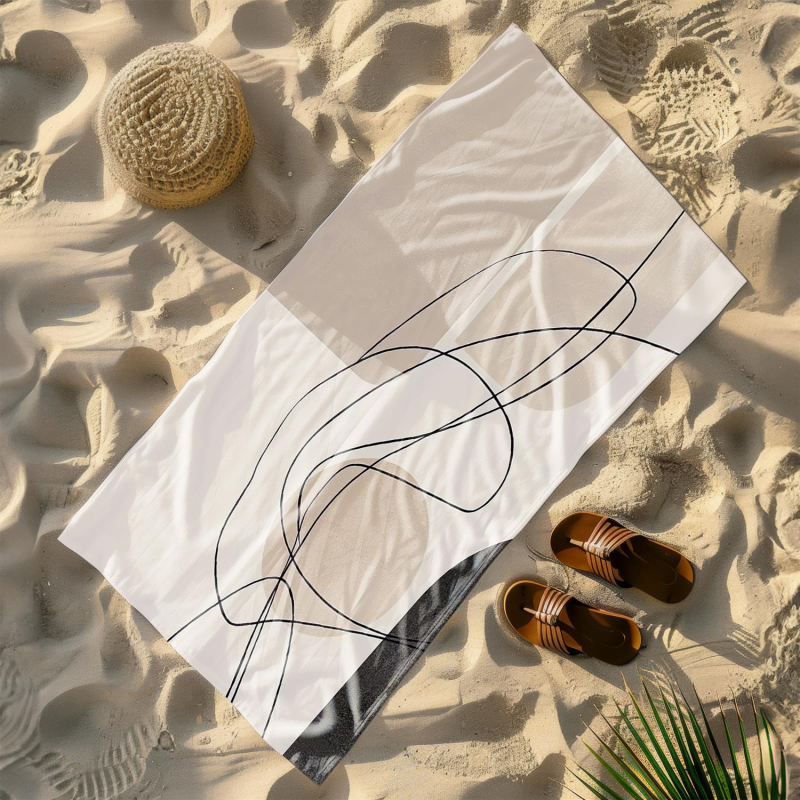 Générique Serviette de Plage 90X180 Modèle Beige