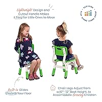 Vista 4 de ECR4Kids Silla ajustable para aula, asientos flexibles, verde hierba, paquete de 2