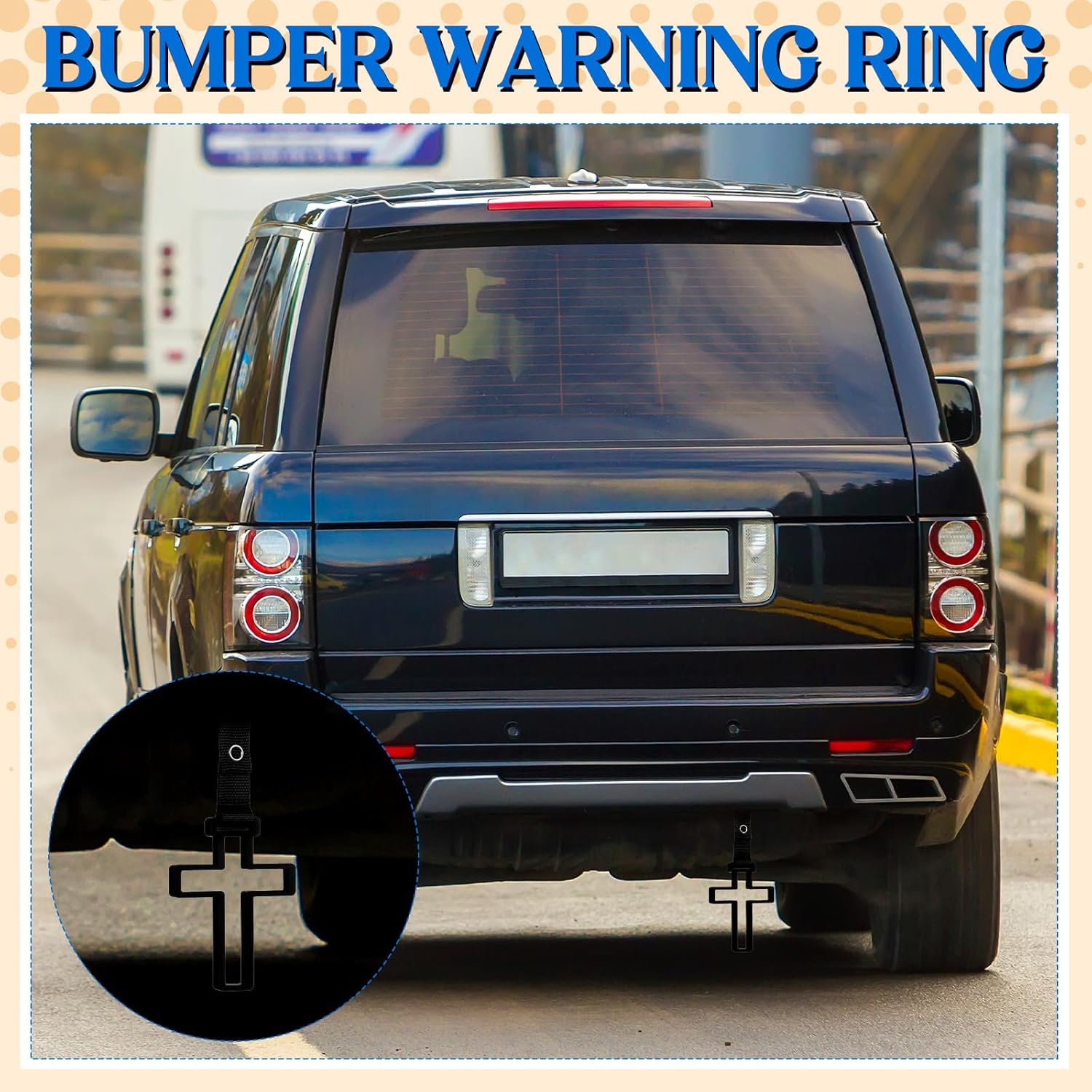 2 Pcs Cross Car Handle Straps Drift Charm Decor Cross Rear Bumper Warning Ring loops for Auto Bus Christian - Image 3