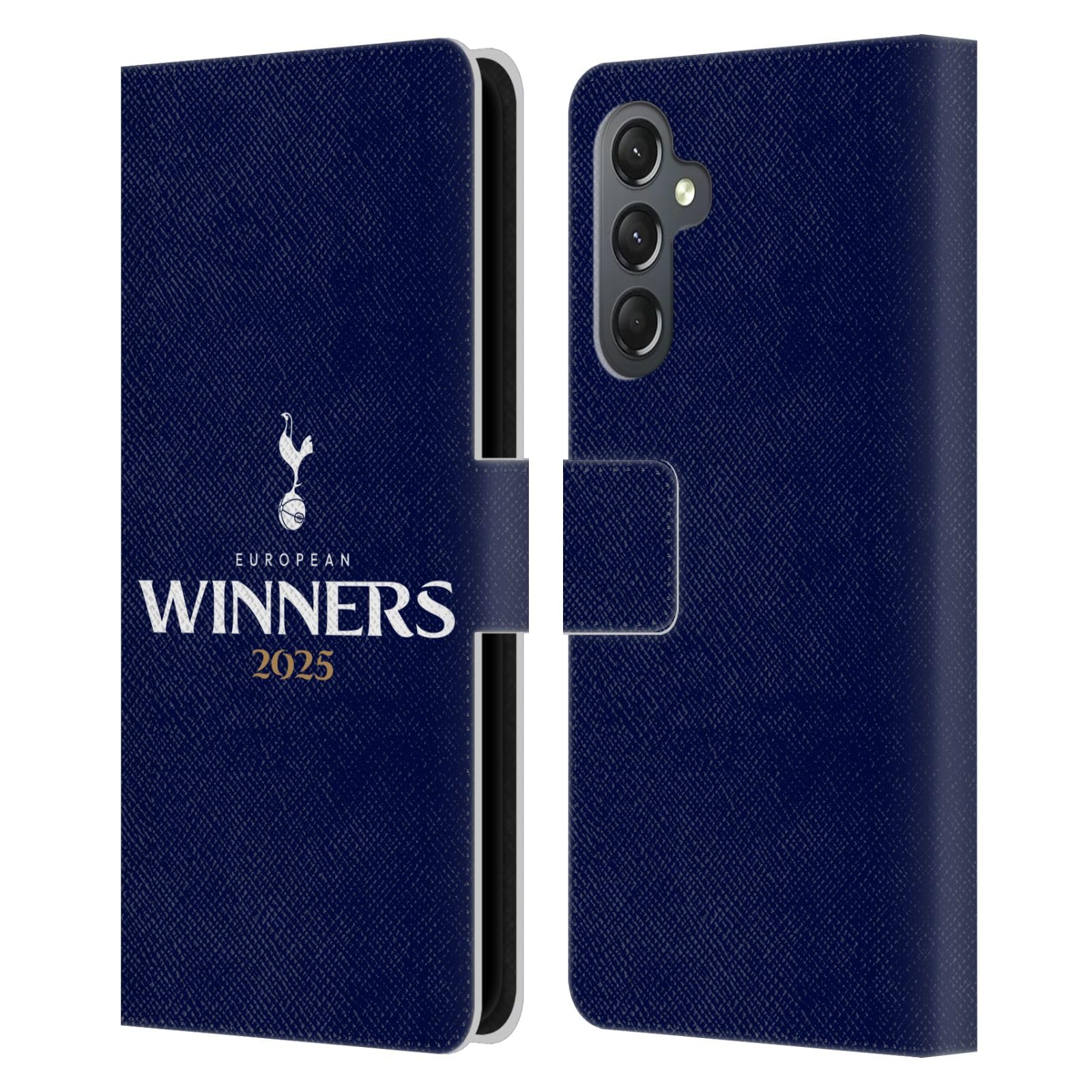 Head Case Designs Officially Licensed Tottenham Hotspur F.C. Blue 2025 European Winners Leather Wallet Case Compatible With Samsung Galaxy A25 5G