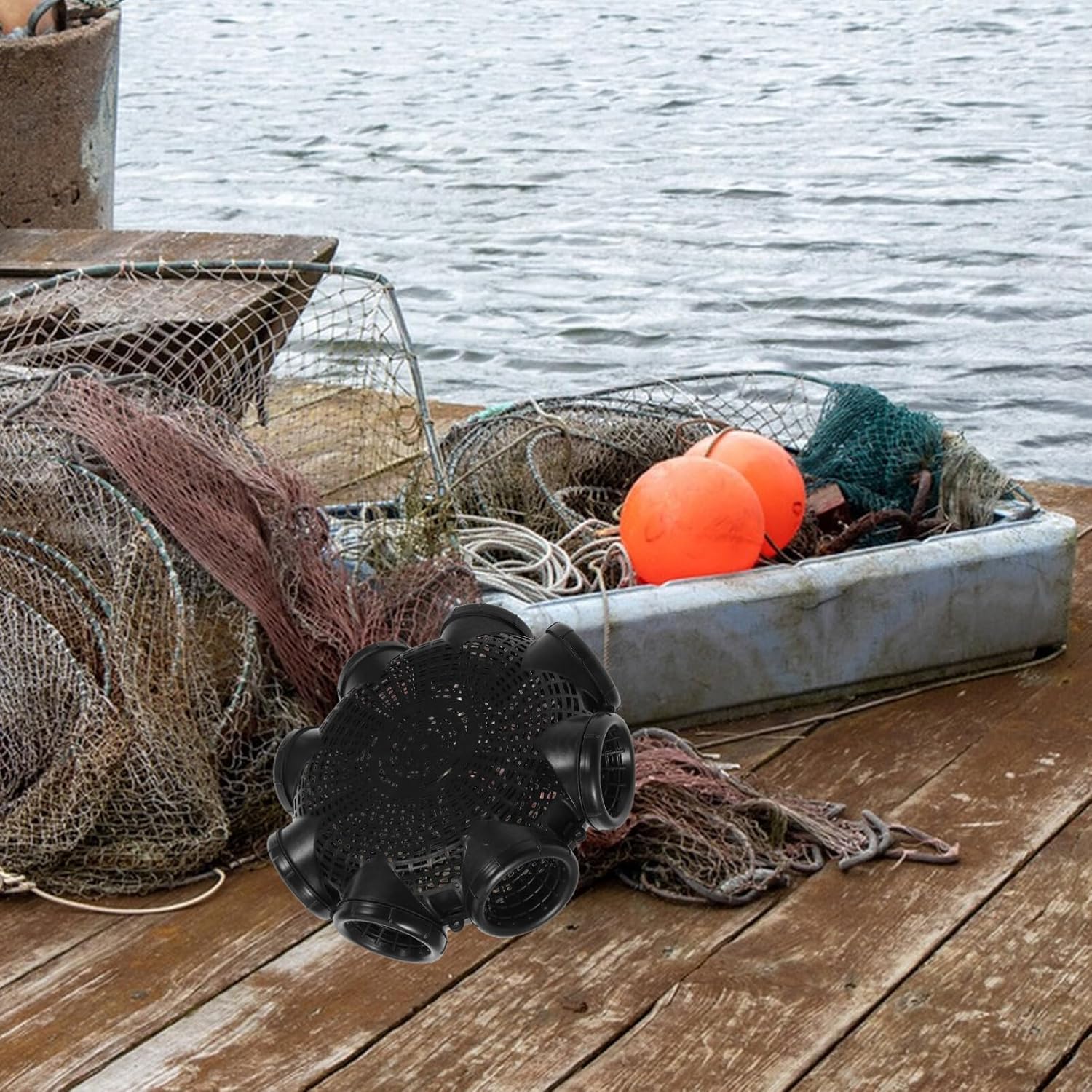 Yardwe Crayfish Traps for Lakes Minnow Traps Plastic Durable Plastic Container Supplies Black Fish Net (Black)