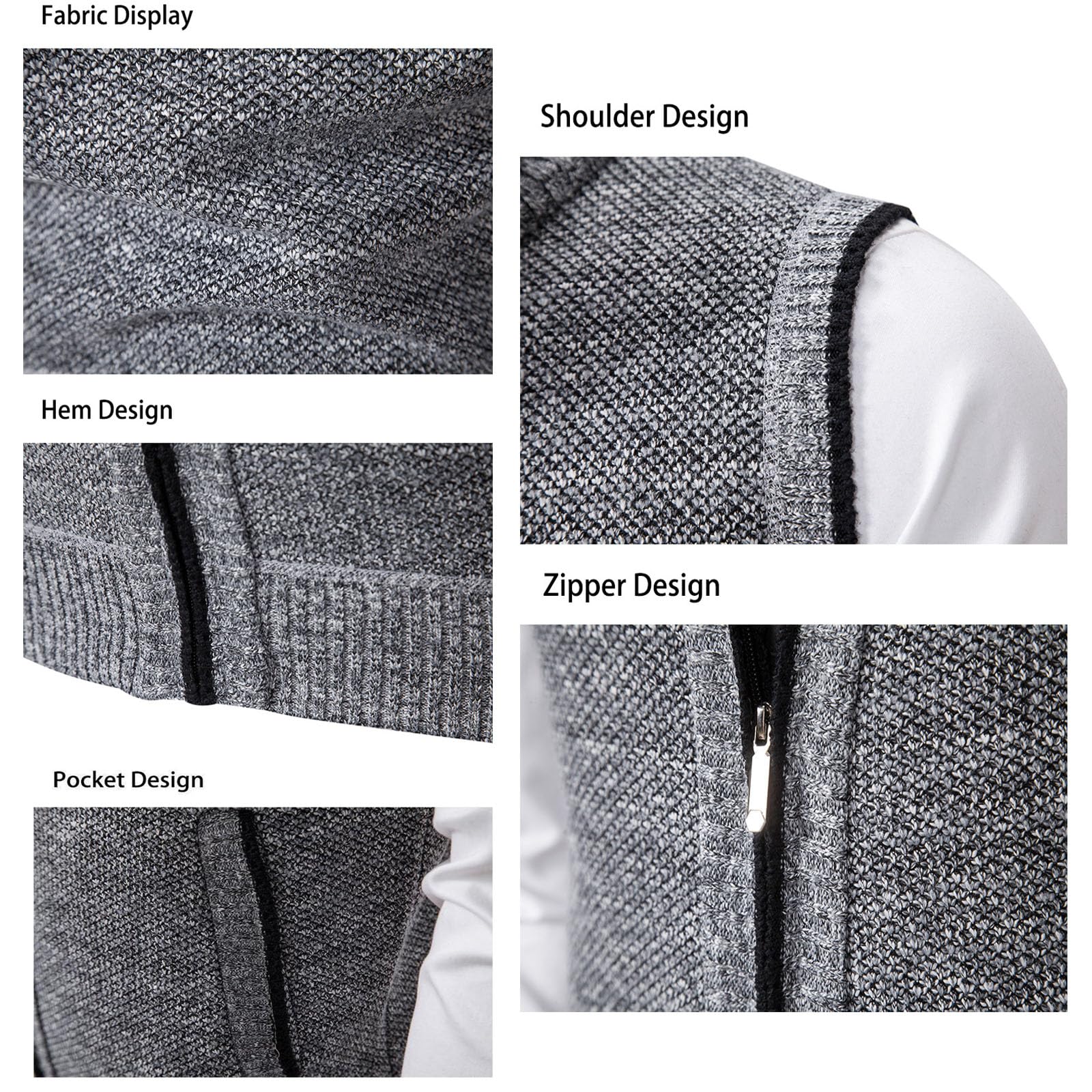 Chaleco Térmico De Punto Para Hombre Con Cuello Alto: Ideal Para Capas En Invierno Y Deportes Al Aire Libre