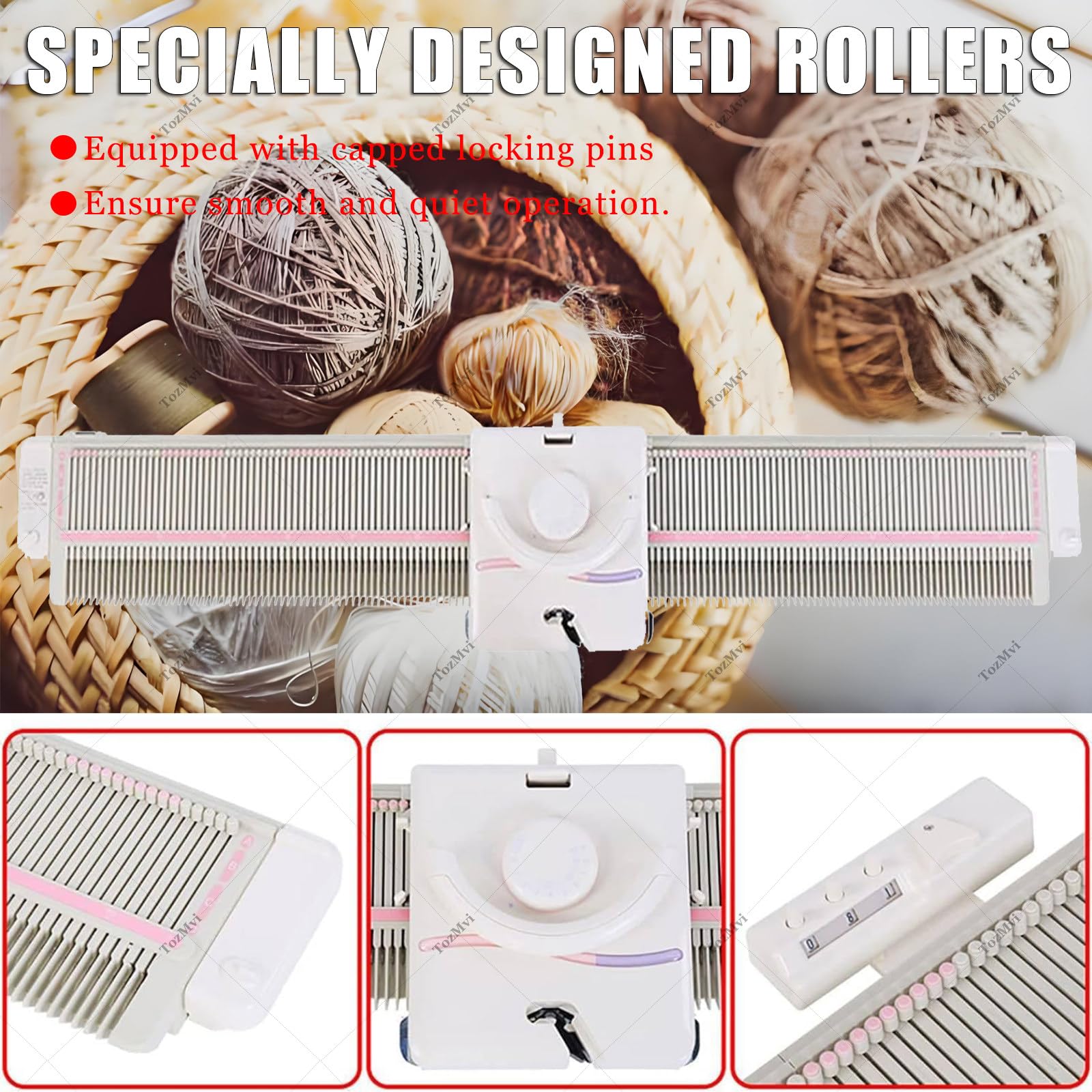 Automatische Strickmaschine Mit 150 Maschen, 6,5 Mm Mittelstärke, Bastelmaschine Mit Nadeln Und Zubehör – Einfaches Heimstrickset Für Erwachsene