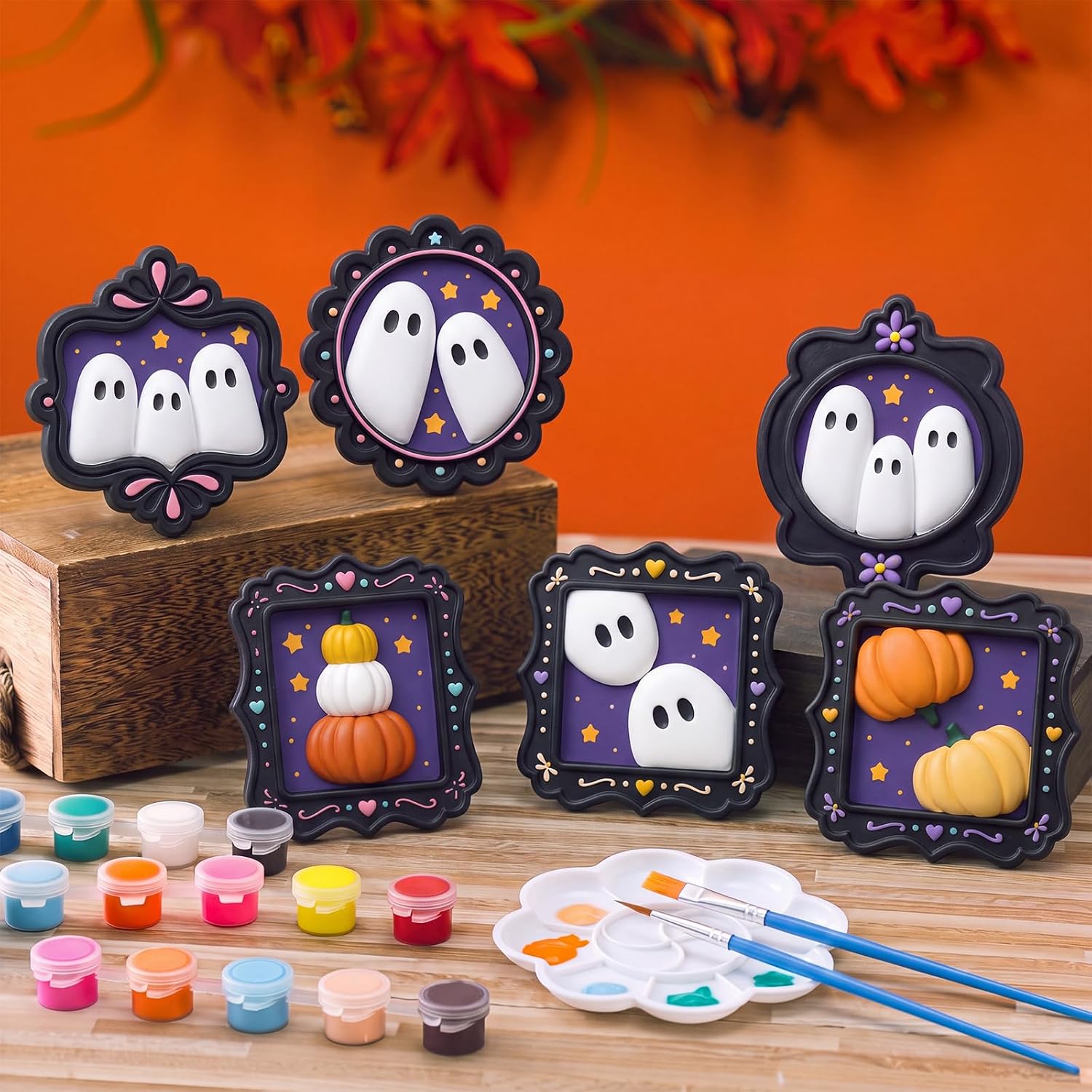 Beeveer 6 Pcs Halloween Ceramic to Paint, Ready to Paint Your Own Figurine