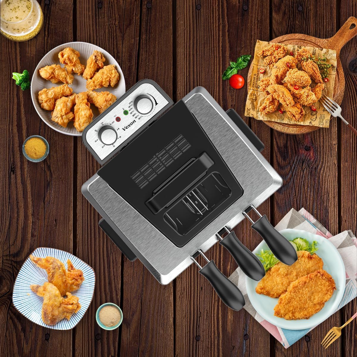 Amazon.com: 1800W 5 Liters/21 Cups Large Electric Deep Fryer with