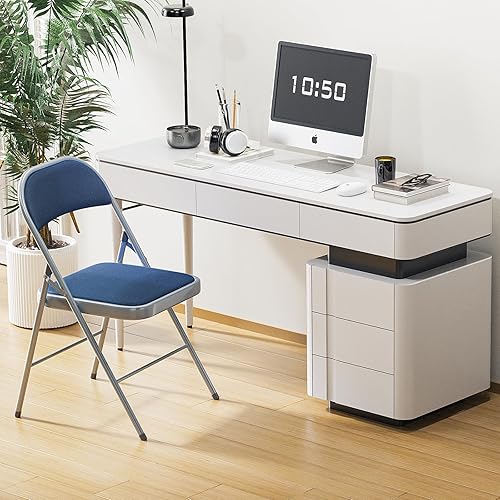 Miniatura 8 de Bonnlo Silla plegable, sillas plegables acolchadas con cojín, respaldo y marco de acero para interiores y exteriores, comedor, oficina, camping,