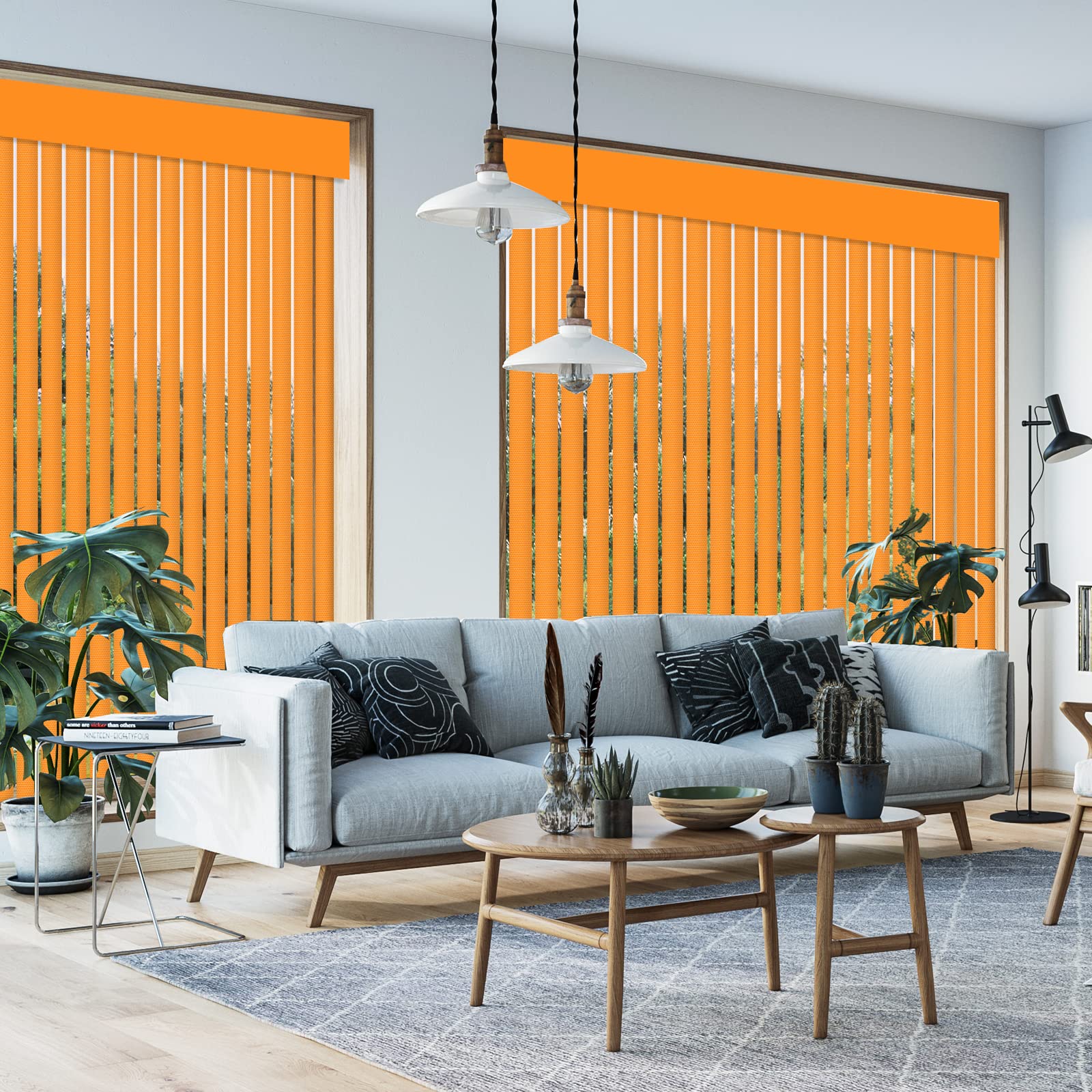 Amazon｜コードレス 遮光 縦型 ブラインド オレンジ カスタム 3.5