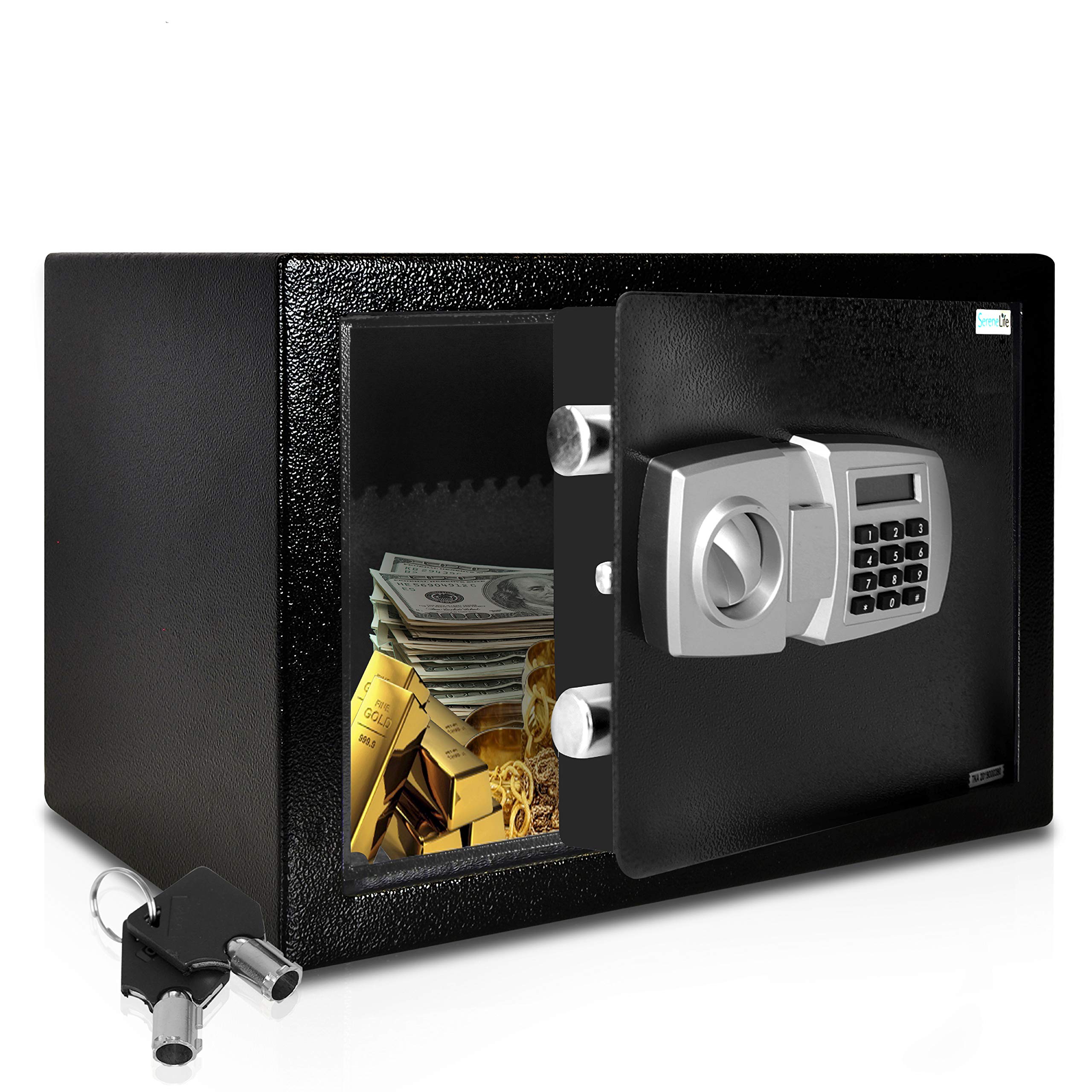 Serenelife Drop Box Safe Box Safes Lock Boxes Front Loading Safe Cash Vault Drop Lock Safe Security Box Digital Safe Box Money Safe Box Steel Alloy