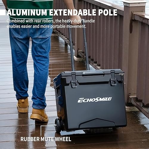 Miniatura 2 de EchoSmile Enfriador portátil aislado de 14 a 45 cuartos de galón, enfriador rotomoldeado con anillo de sellado, enfriador de hielo para 5 días, caja
