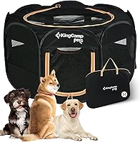 Vista 17 de KingCamp Corralito para perros, carpa portátil plegable para gatos, gatitos, cachorros, jaulas 29"/36"/50 pulgadas, corralito emergente