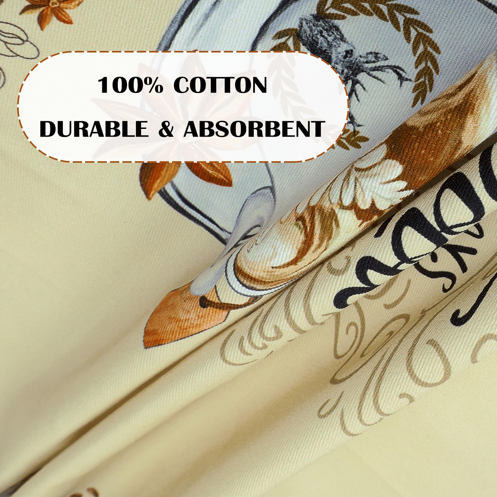 Strofinacci Da Cucina Set Di 4, Panni Da Cucina Multiuso In 100% Cotone Morbidi E Assorbenti Strofinacci Canovaccio Cucina Strofinacci Da Bar Per Decorazioni(48 x 70CM, Caffè)