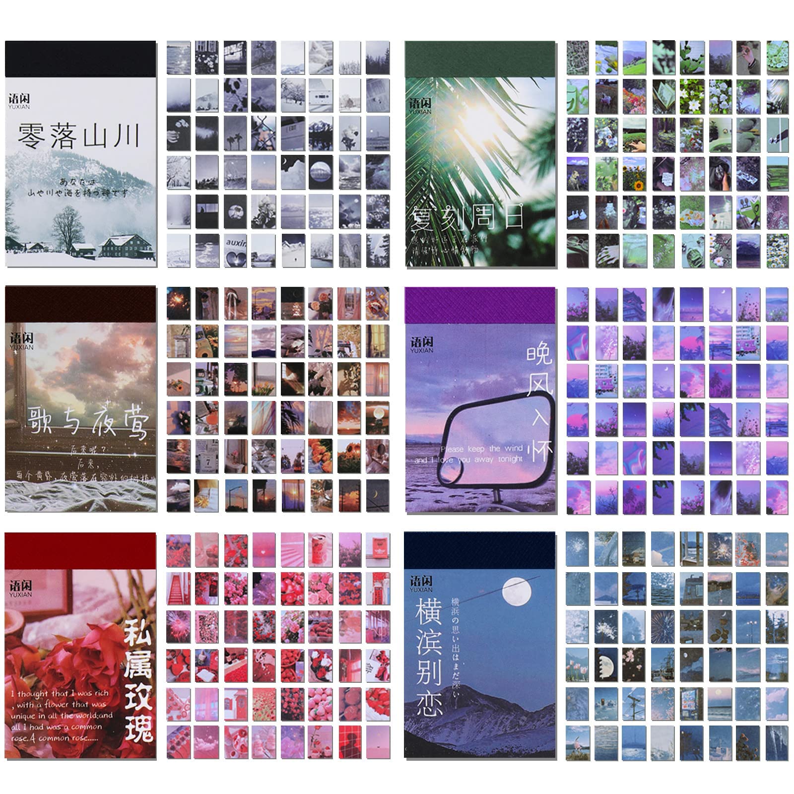 300 Pieces Washi Paper Sticker Set Daily Scenery Life Stuff Travel Kawaii Stickers Vintage Aesthetic Stickers for Scrapbooking Journaling Planners Calendar Diary DIY Craft Album