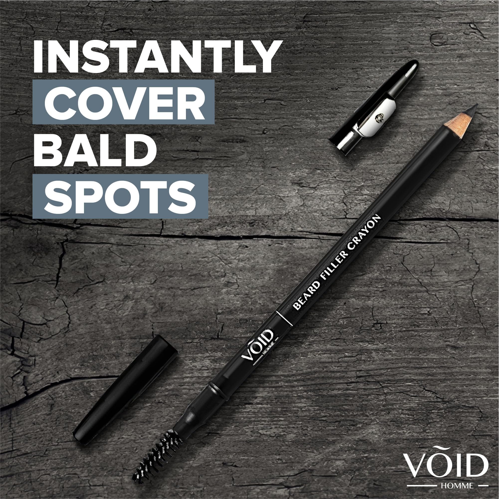 VOID Homme Matita Barba Uomo (Nero) Impermeabile, di Riempimento e Naturale. Ritocco Barba, Beard Pencil Filler
