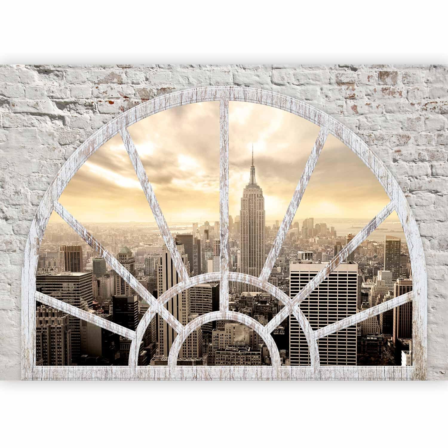Fotomurales B&D XXL - 400x280 cm XXL Papel pintado tejido no tejido Decoración de Pared decorativos Murales moderna Diseno Fotográfico Ciudad New York ventana d-a-0043-a-b #05