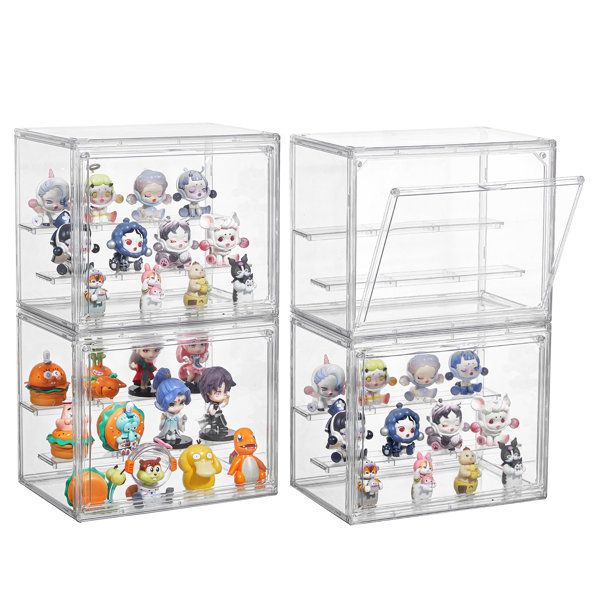 SANKEU Acrylic Display Case 4-Pack