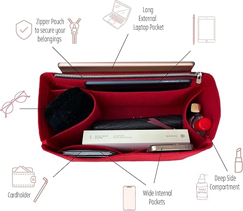 Miniatura 4 de Bag Organizer for Celine Nano Belt Bag Organizer, Mini Belt Bag Organizer, Micro Belt Bag Insert, 2 Premium Felt Handmade Liner protector with Gold