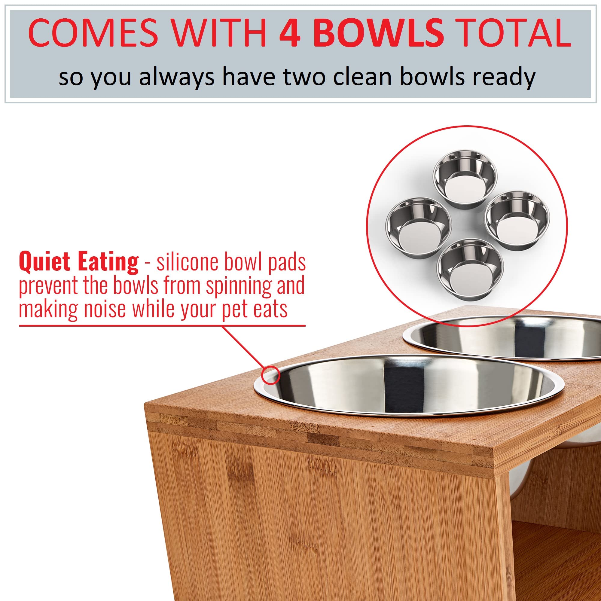 Pawfect Pets Elevated Dog Bowl Stand 7" Raised Dog Bowl for Medium