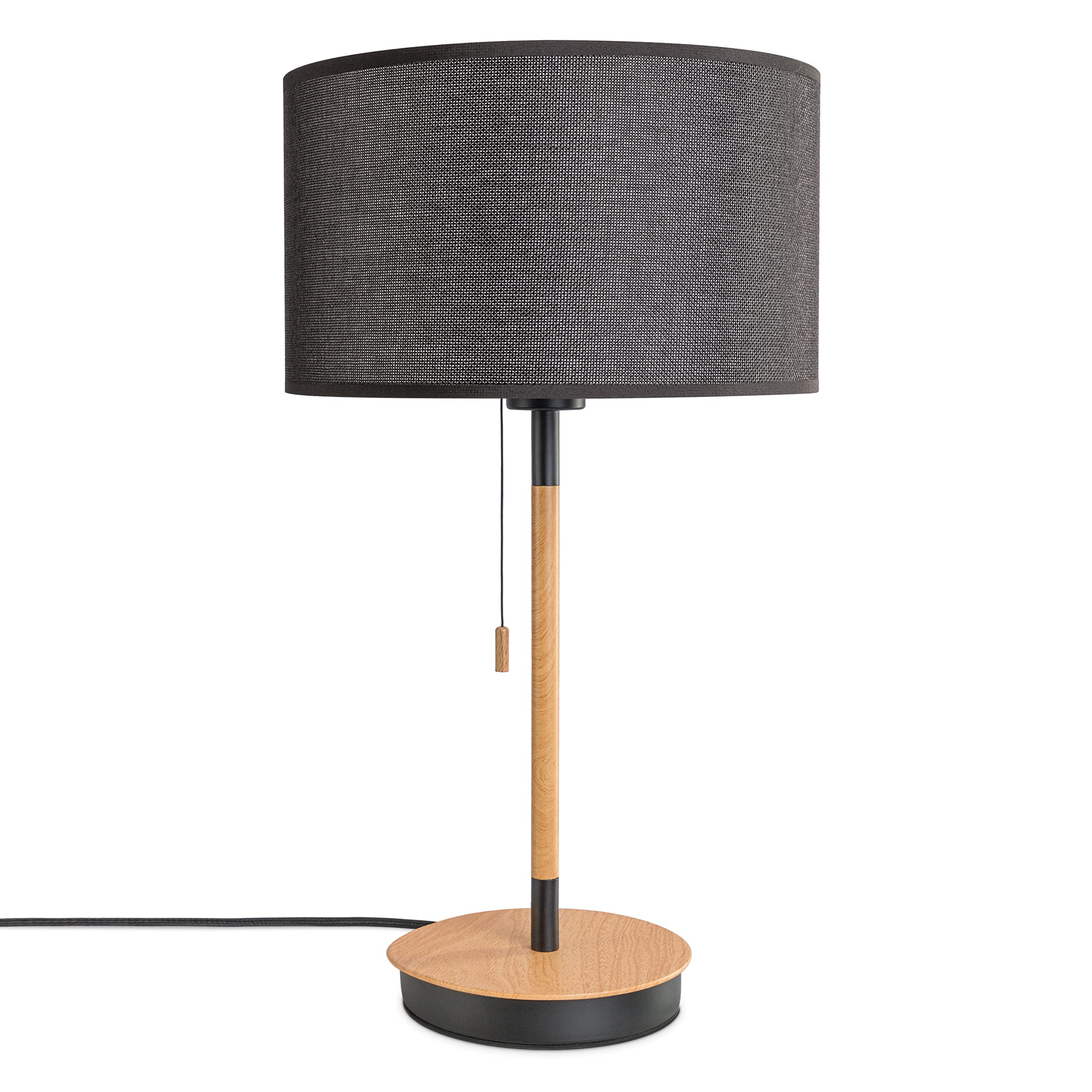 Paco Home Tischlampe Schlafzimmer Stoffschirmlampe Nachttischlampe Textil Schirm E27 Nachttisch Leselampe Skandi Büro Einfarbig Mit Stecker Mit Stecker