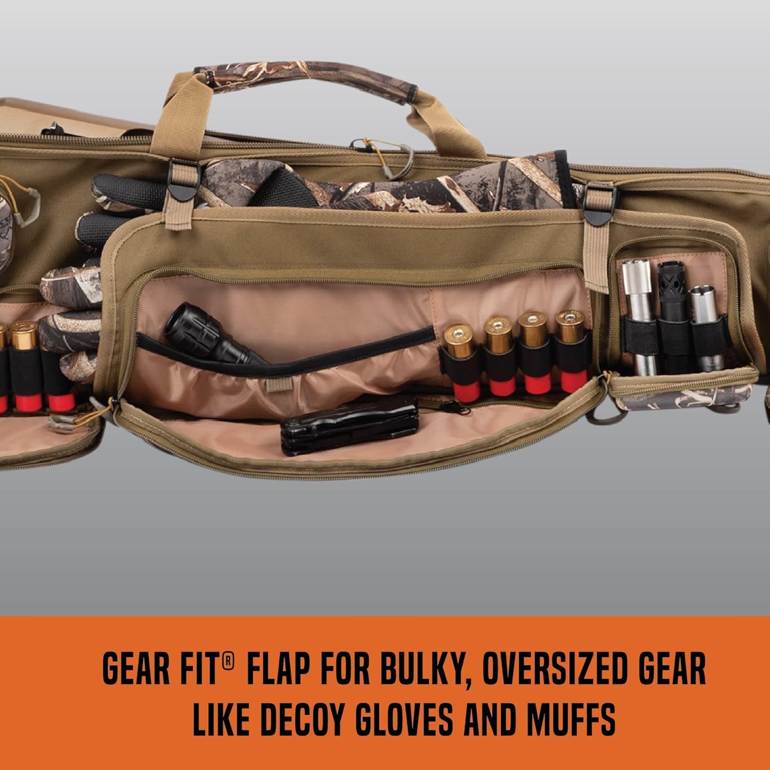 Allen Company Gear Fit Pursuit Waterfowl Shotgun Case - 52" Lockable Soft Gun Case with Adjustable Panel - Neoprene Pockets with Oversized Storage for Hunting Gearl - Realtree Max-7 Camo - Image 10