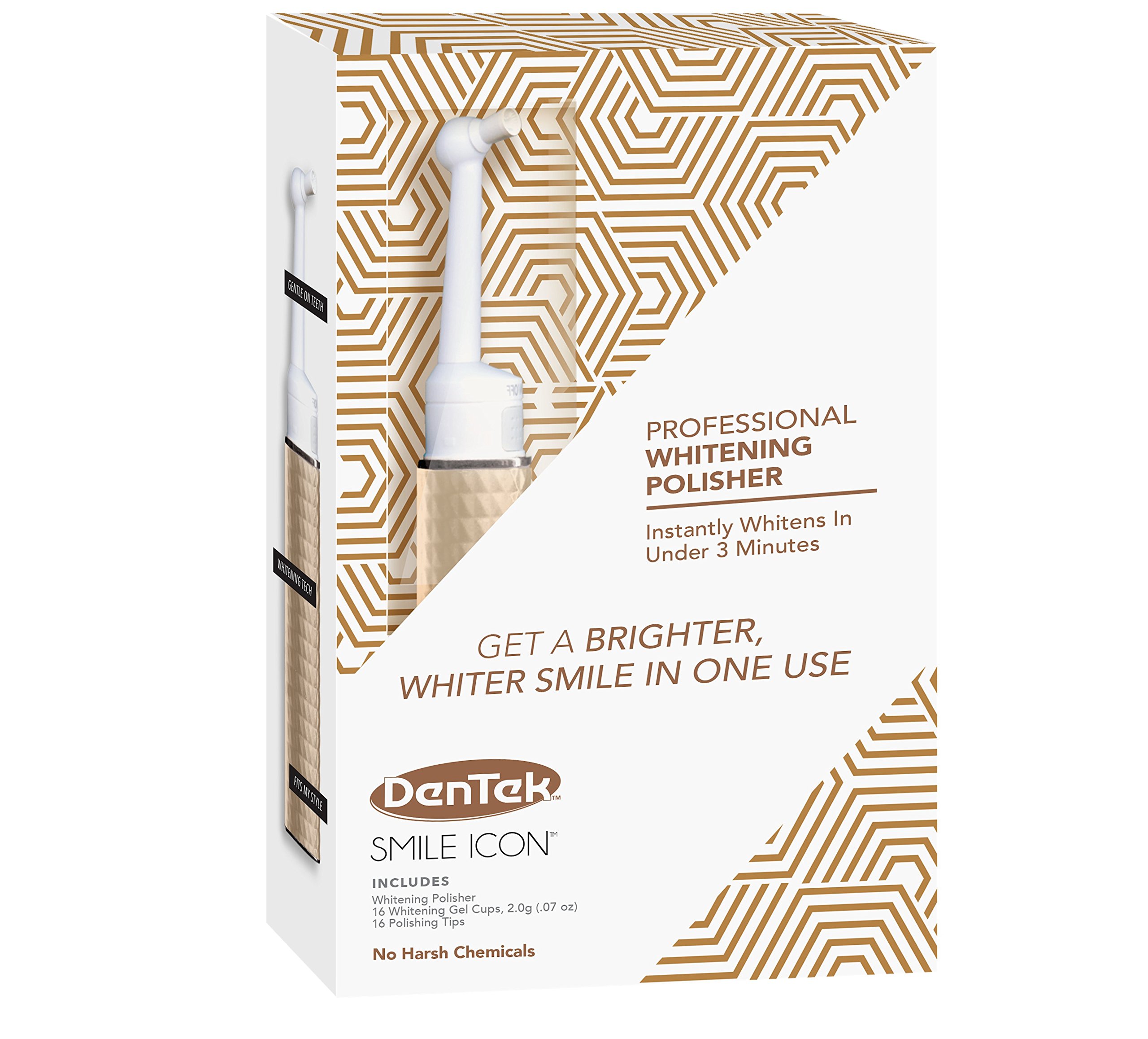 DenTek Premium Professional Whitening Tooth Polisher & 16 Peroxide Free Whitening Gel Caps