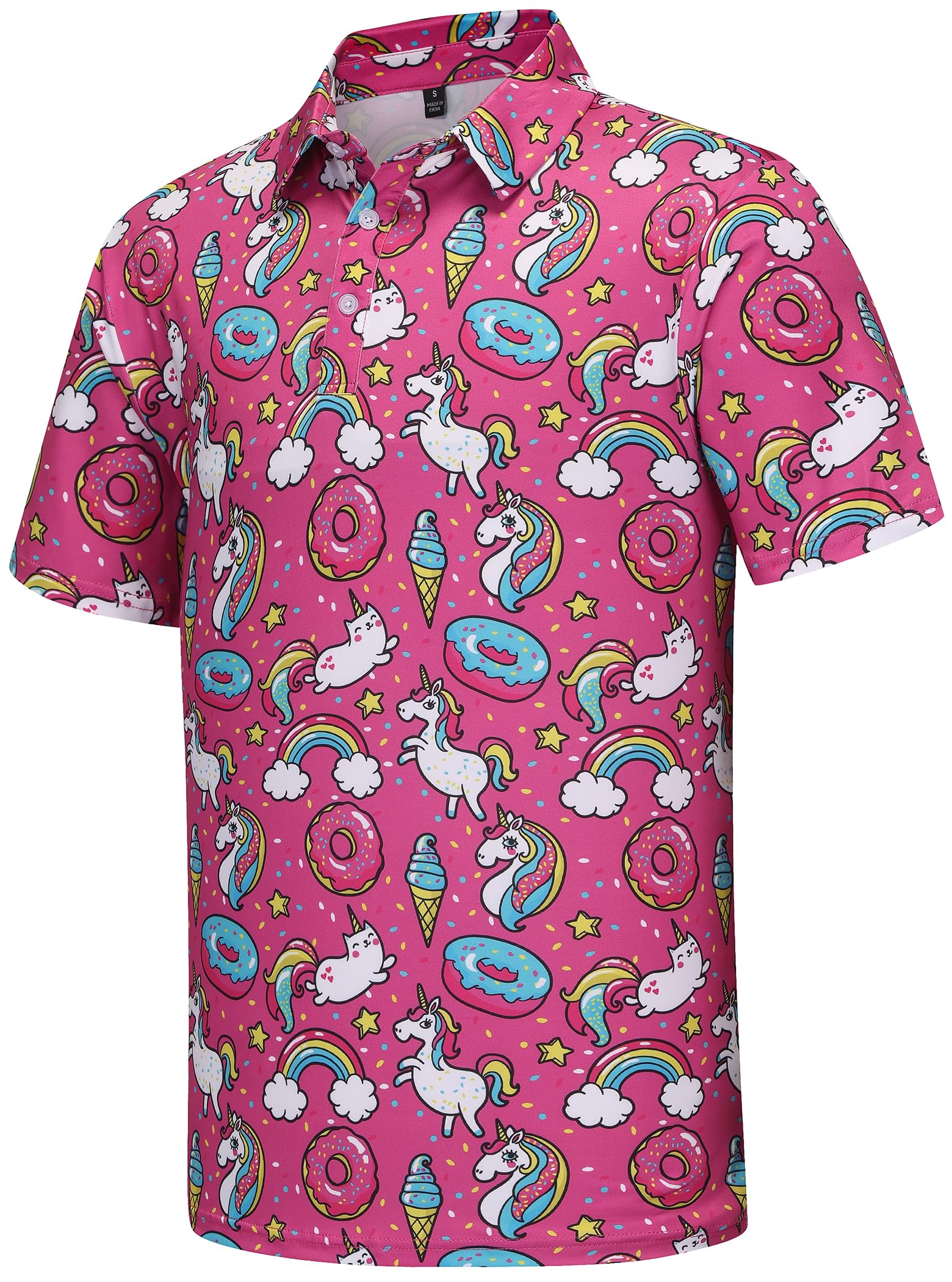 Men's Golf Polo Shirts Funny Golf Shirts for Men Performance Moisture Wicking Quick Dry Athletic Short Sleeve Shirts