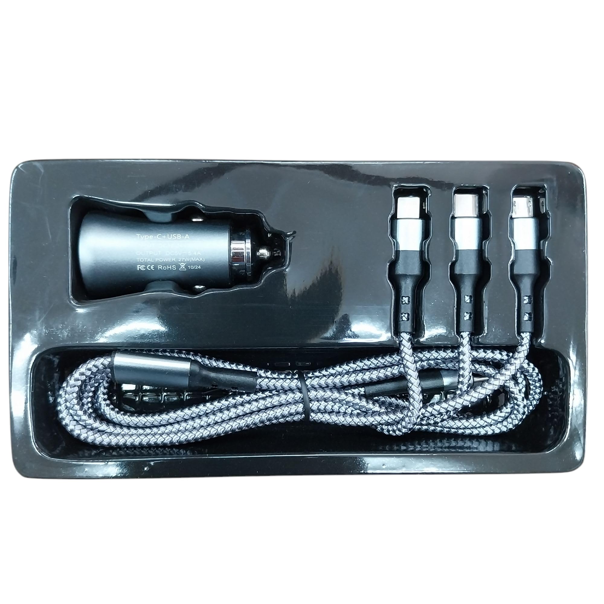 CC- 6025 PD+USB CAR Charger (3 in 1 Data Cable) - GEESONIC-image-9