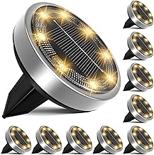 nipify 10 Stück Solar Bodenleuchten Aussen, Solarleuchten Außenleuchte mit 8 LEDs, Warmweiß Wasserdicht Led bodenleuchte außen solar, Solarlampen für Außen Garten Rasen Auffahrt Gehweg Patio