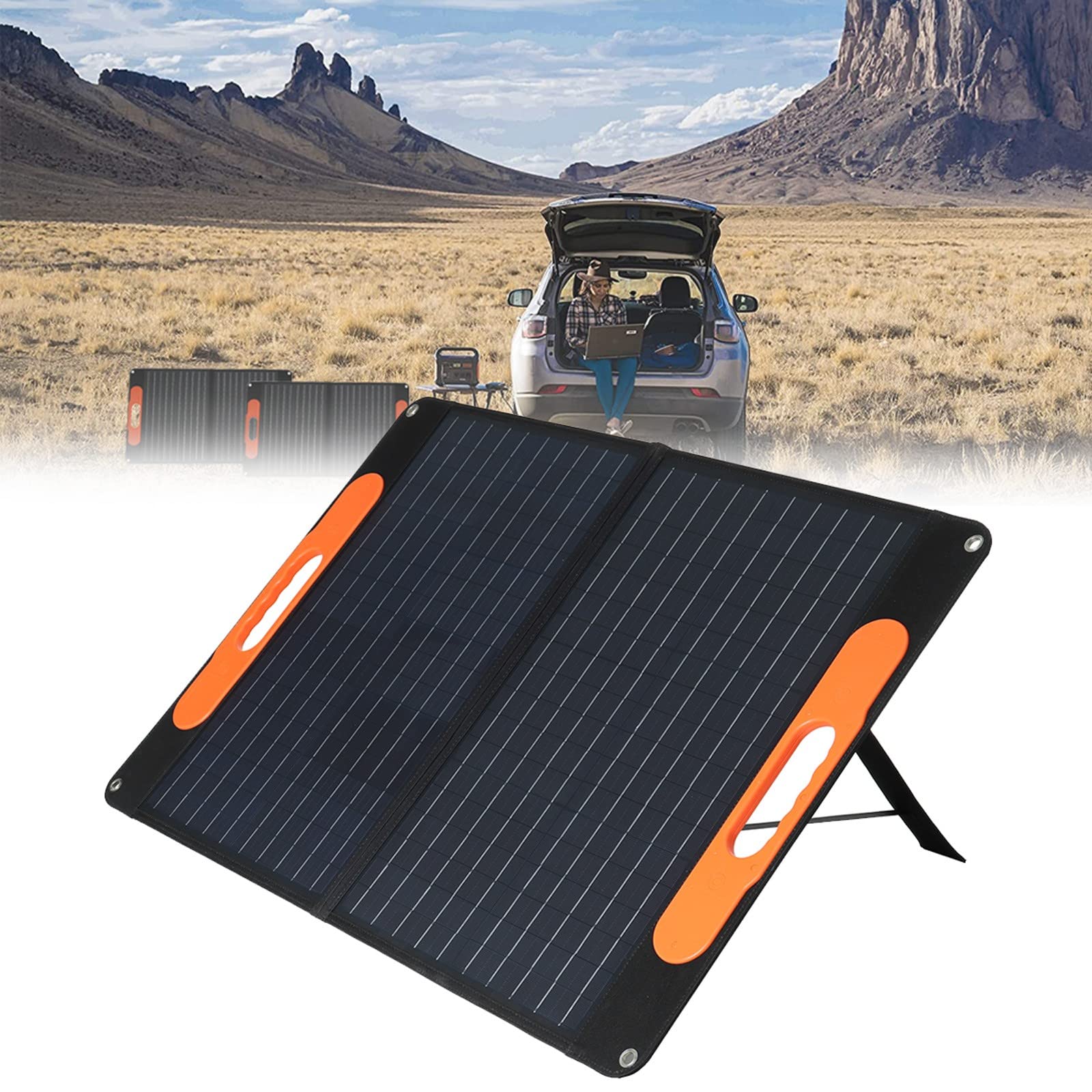 Cargador de panel solar de 50W portátil plegable compatible con smartphones y tabletas