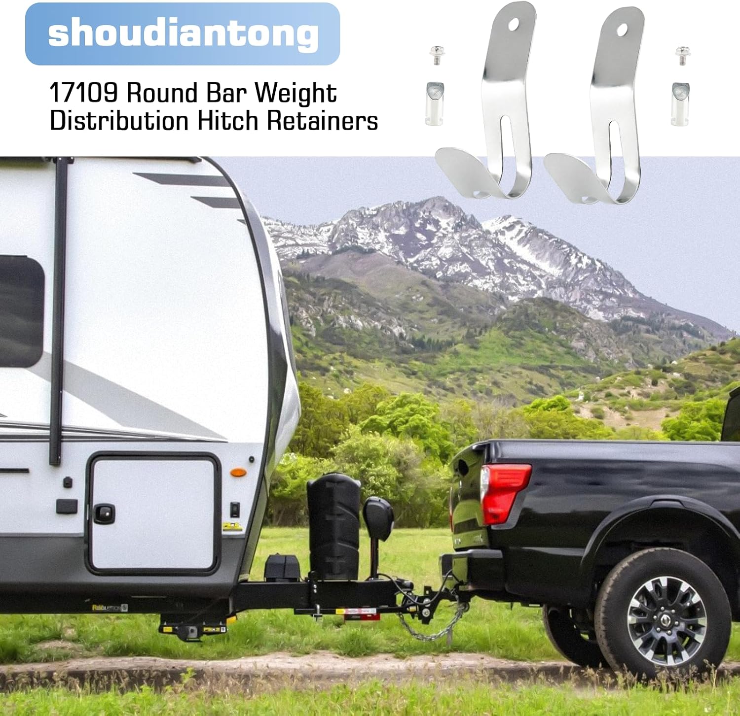 17109 Round Bar Weight Distribution Hitch Retainers Compatible with Curt Adjustable Weight Distribution Hitch Parts for RVs, Camper, Travel Trailers & Heavy-Duty Hauling